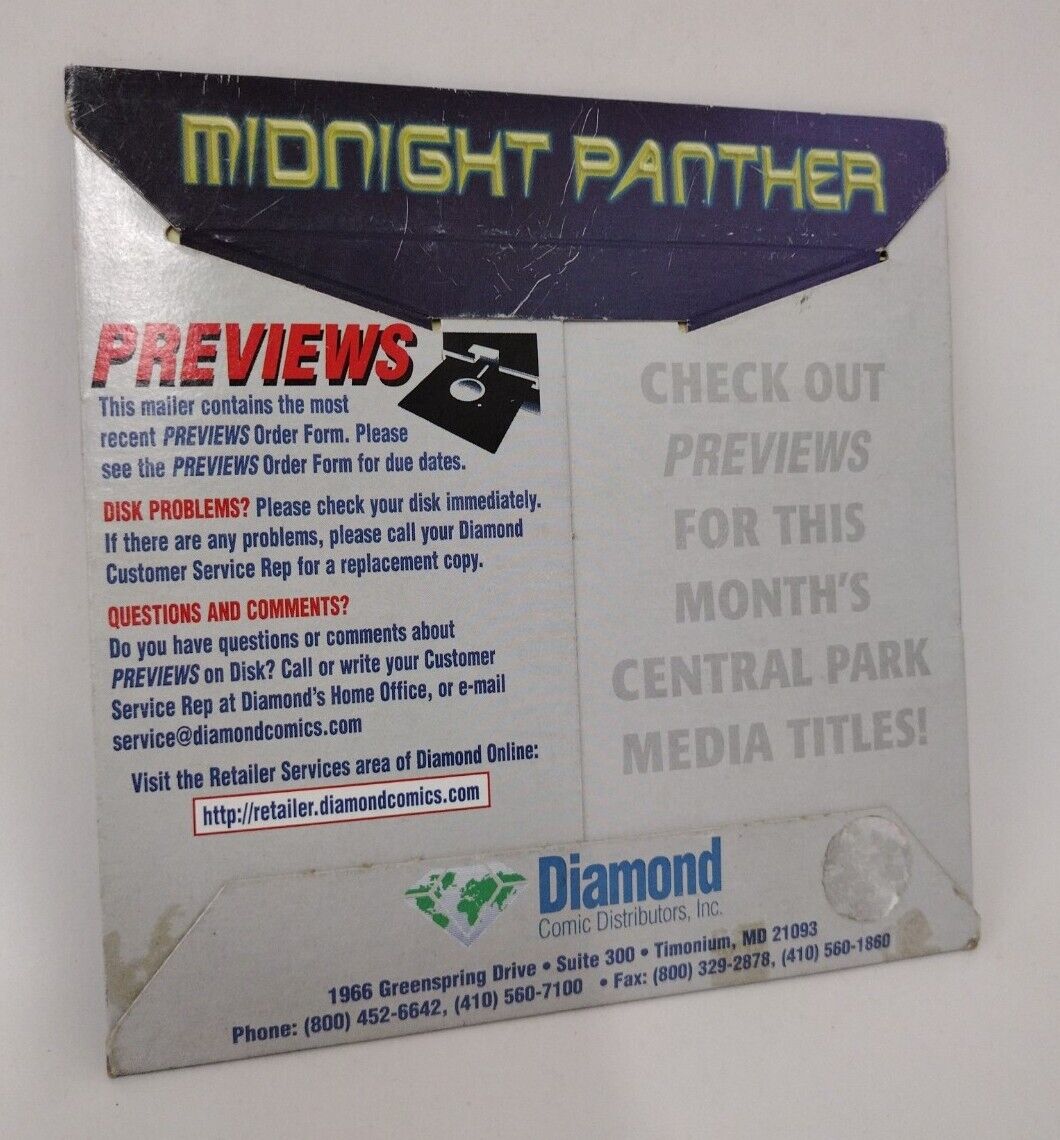 Midnight Panther (1998) Rare Diamond Comics Floppy Disk