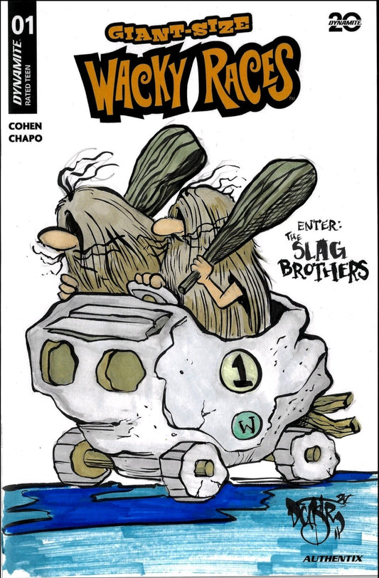 Wacky Races Giant Size #1 Dynamite Sketch Variant Comic W Original DCastr Art