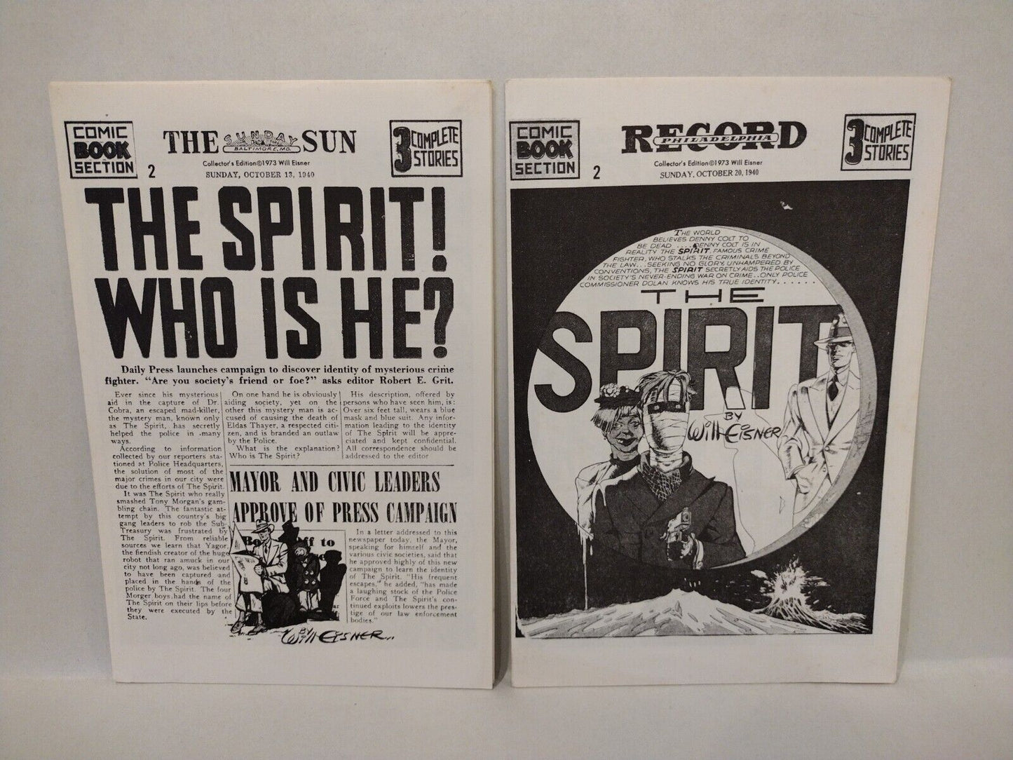 Lot of 19 Will Eisner Spirit (1973) Collector Edition Comics w Exclusive Notes