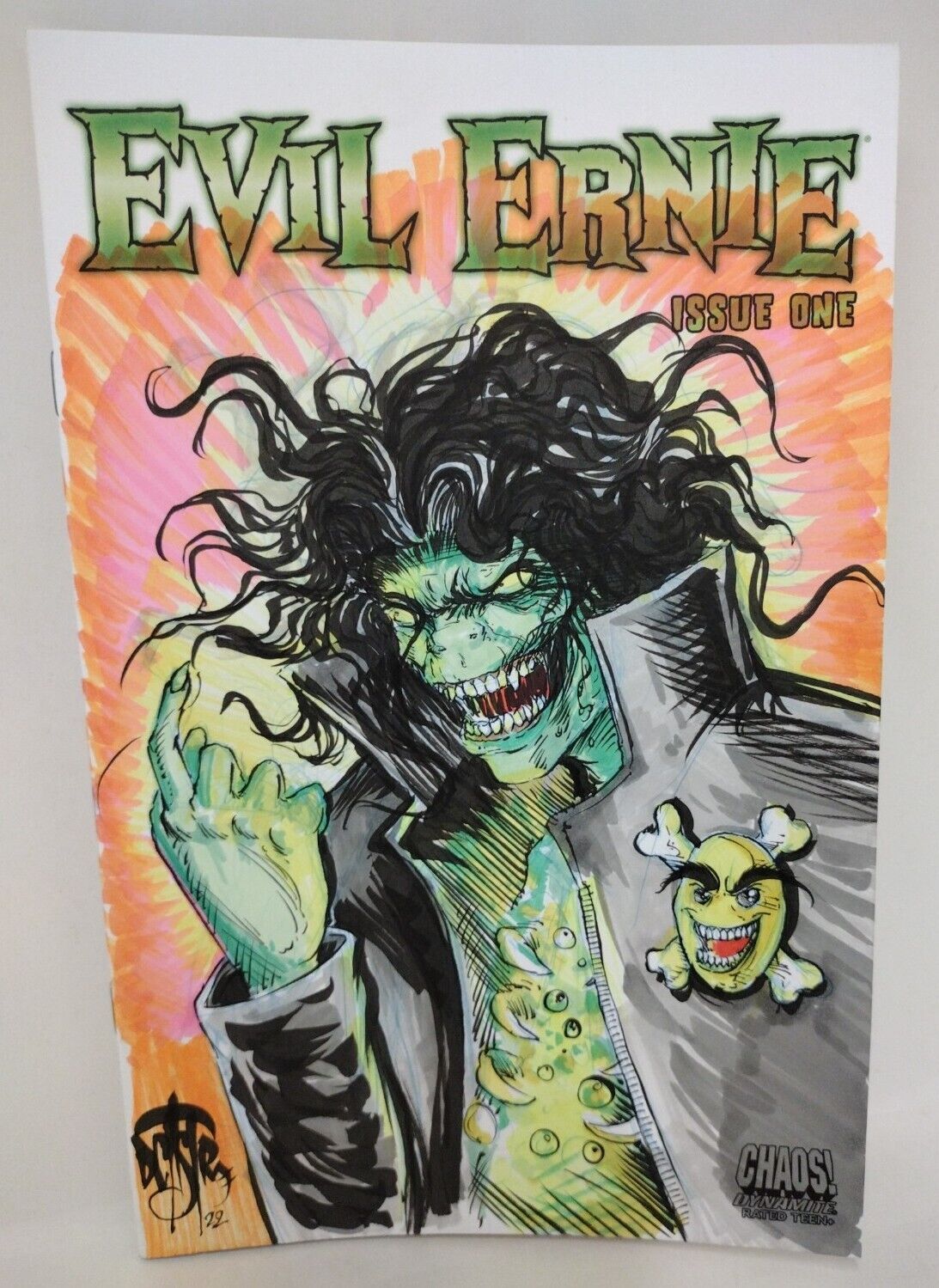 Evil Ernie #1 (2021) Dynamite Blank Cover Variant Comic W Original DCastr Art