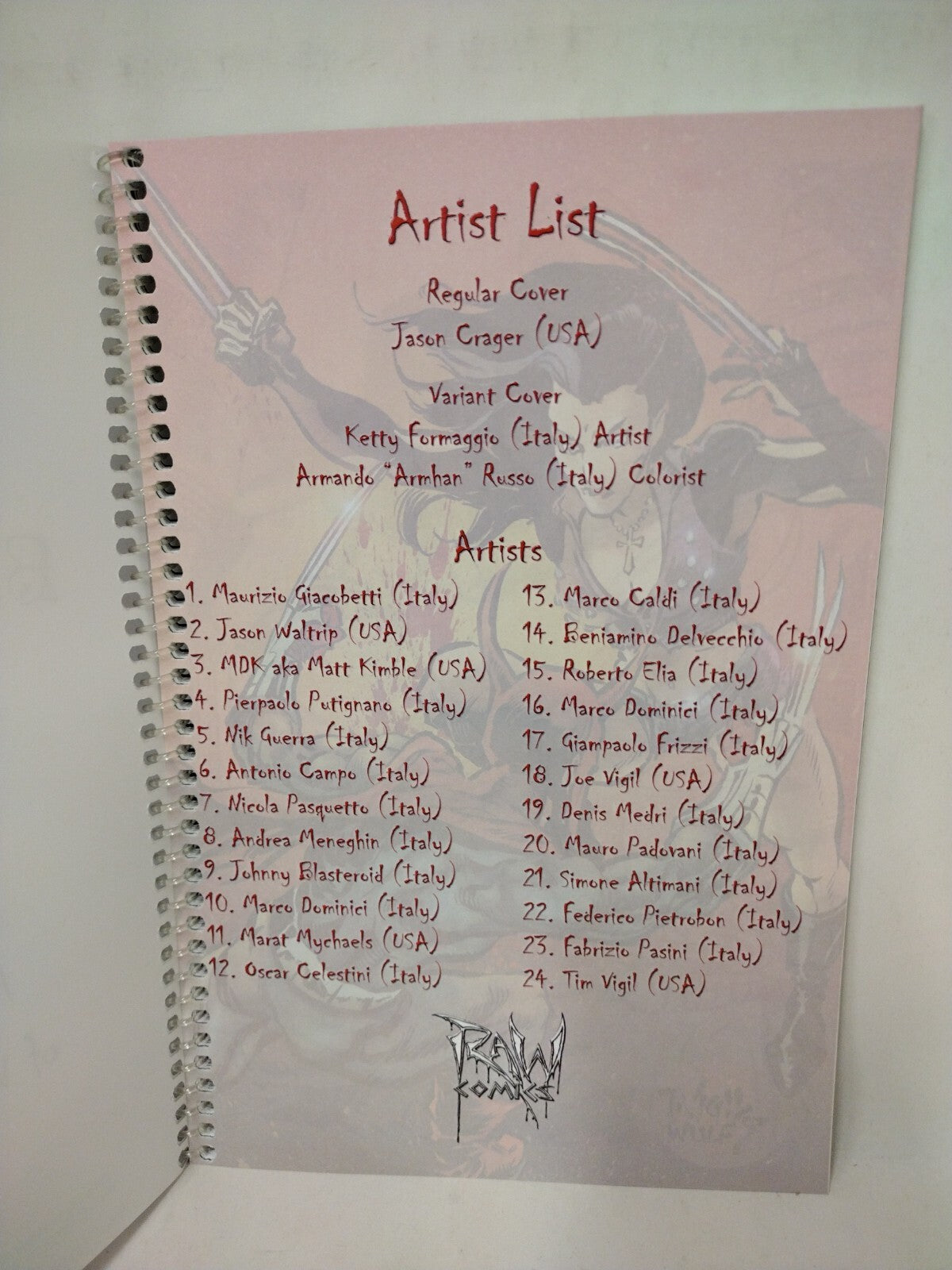 Faust Vs Calavera Blades & Blood (2007) RAW Comics Pin-up Book Signed Tim Vigil