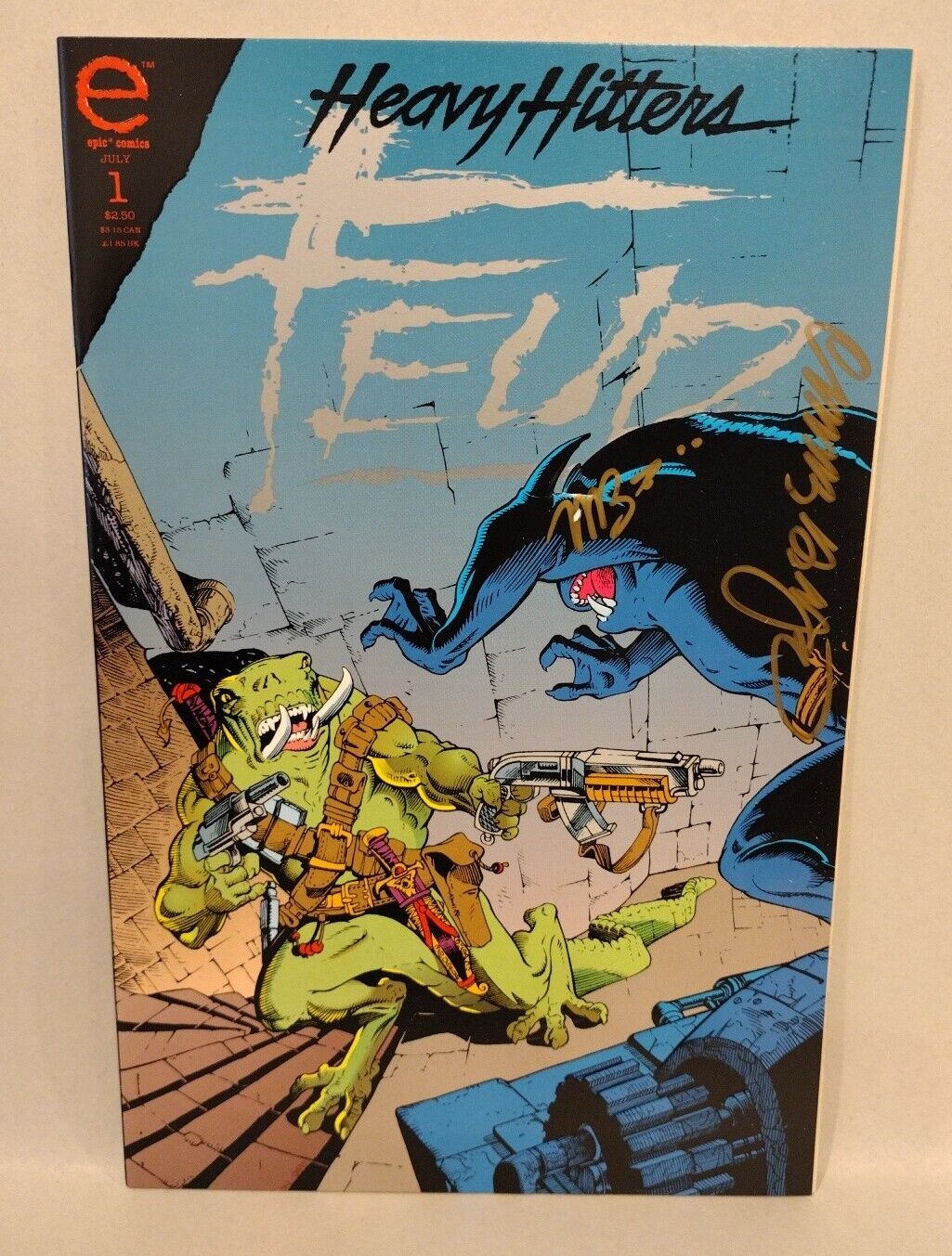 Feud #1 (1993) Heavy Hitters Epic Comic 2x Signed W COA + Print 843/1000 LTE