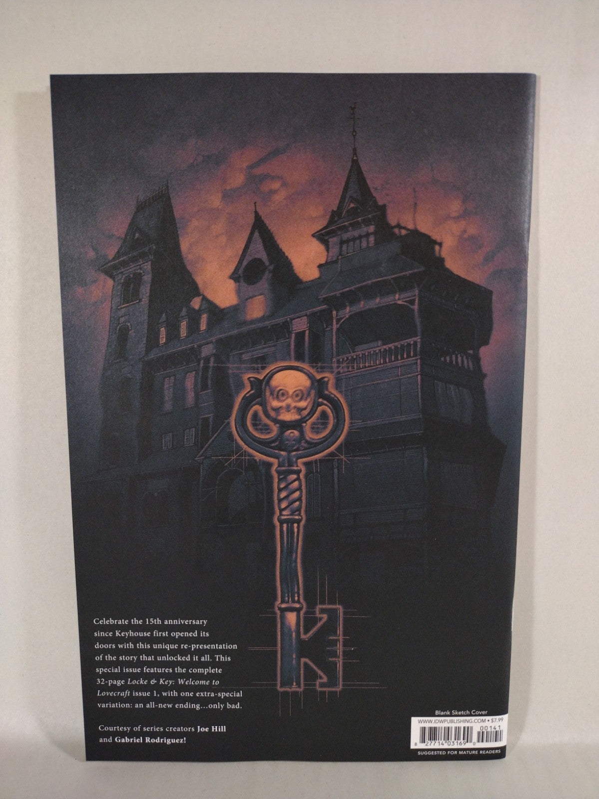 Locke & Key #1 2023 15th Anniversary Bad Only Edition Blank Sketch Cover Variant