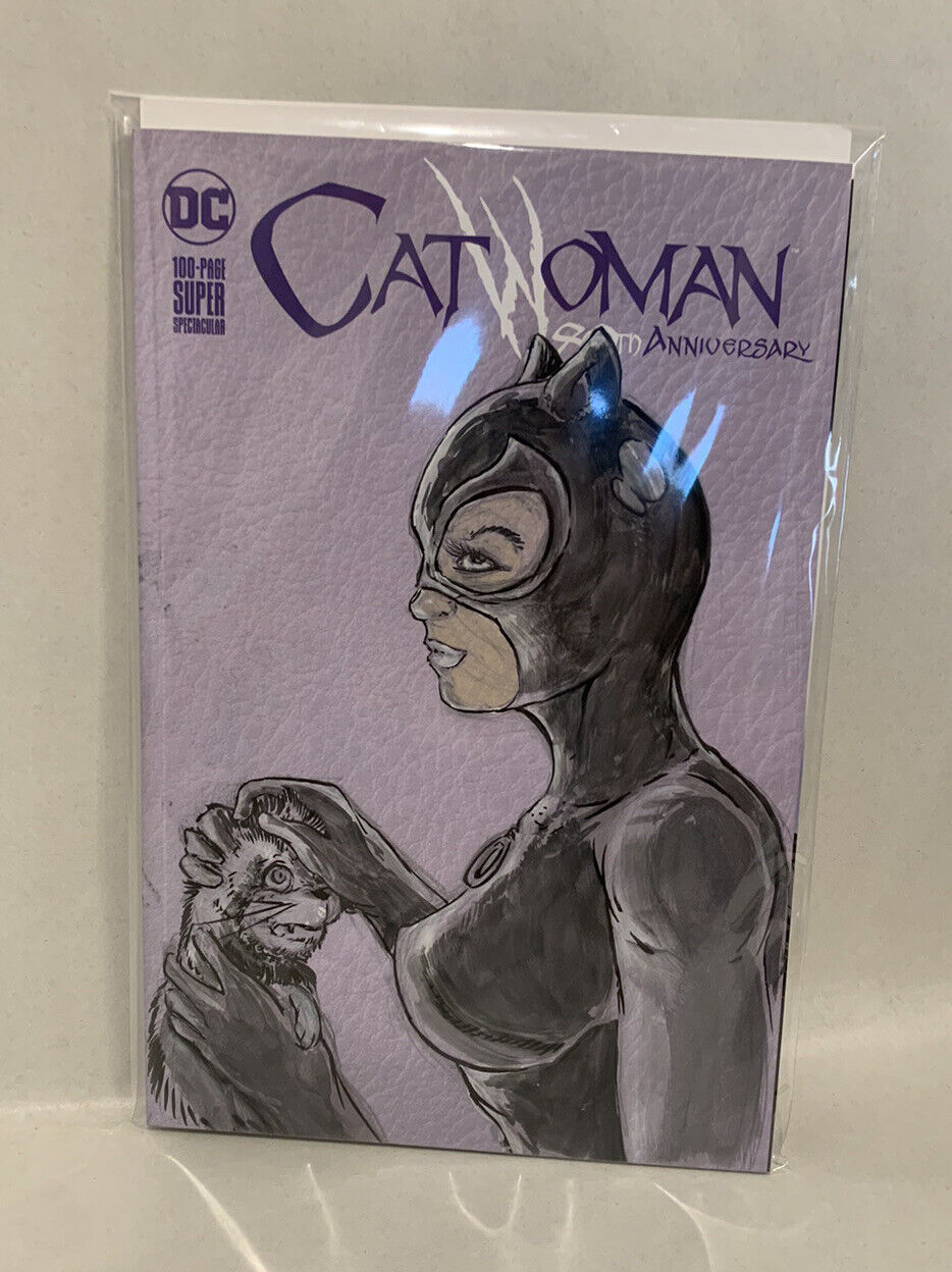 CATWOMAN 80TH ANNIVERSARY SUPER SPEC #1 Blank Variant Cover Comic W Original Art