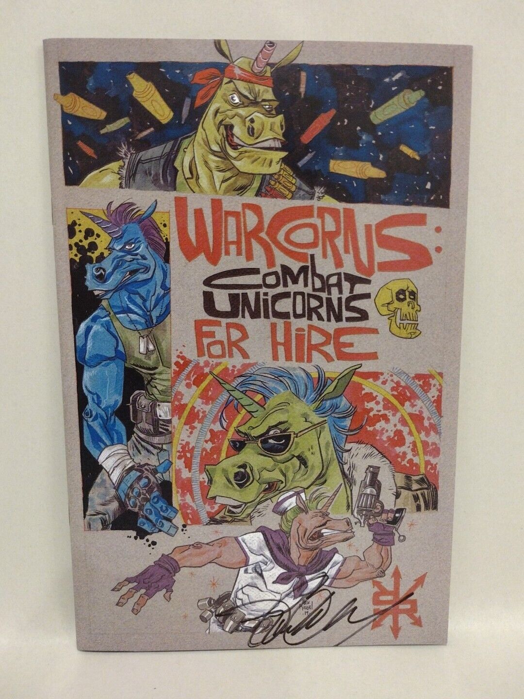 Warcorns Combat Unicorns For Hire #1 Source Point 2019 Comic Signed Garrett Gun 