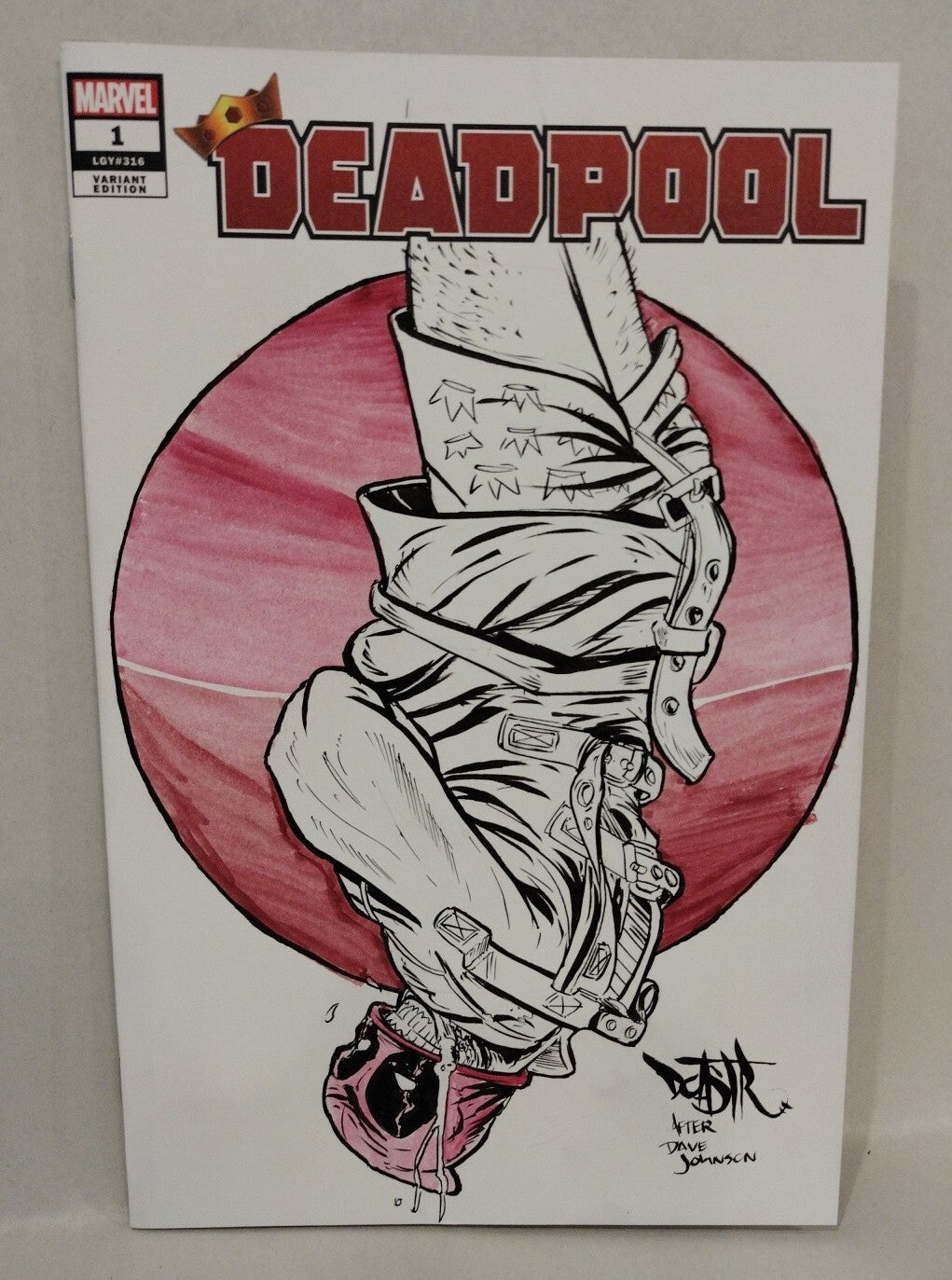 Deadpool #1 (2020) Marvel Sketch Cover Variant Comic W Original Dave Castr Art
