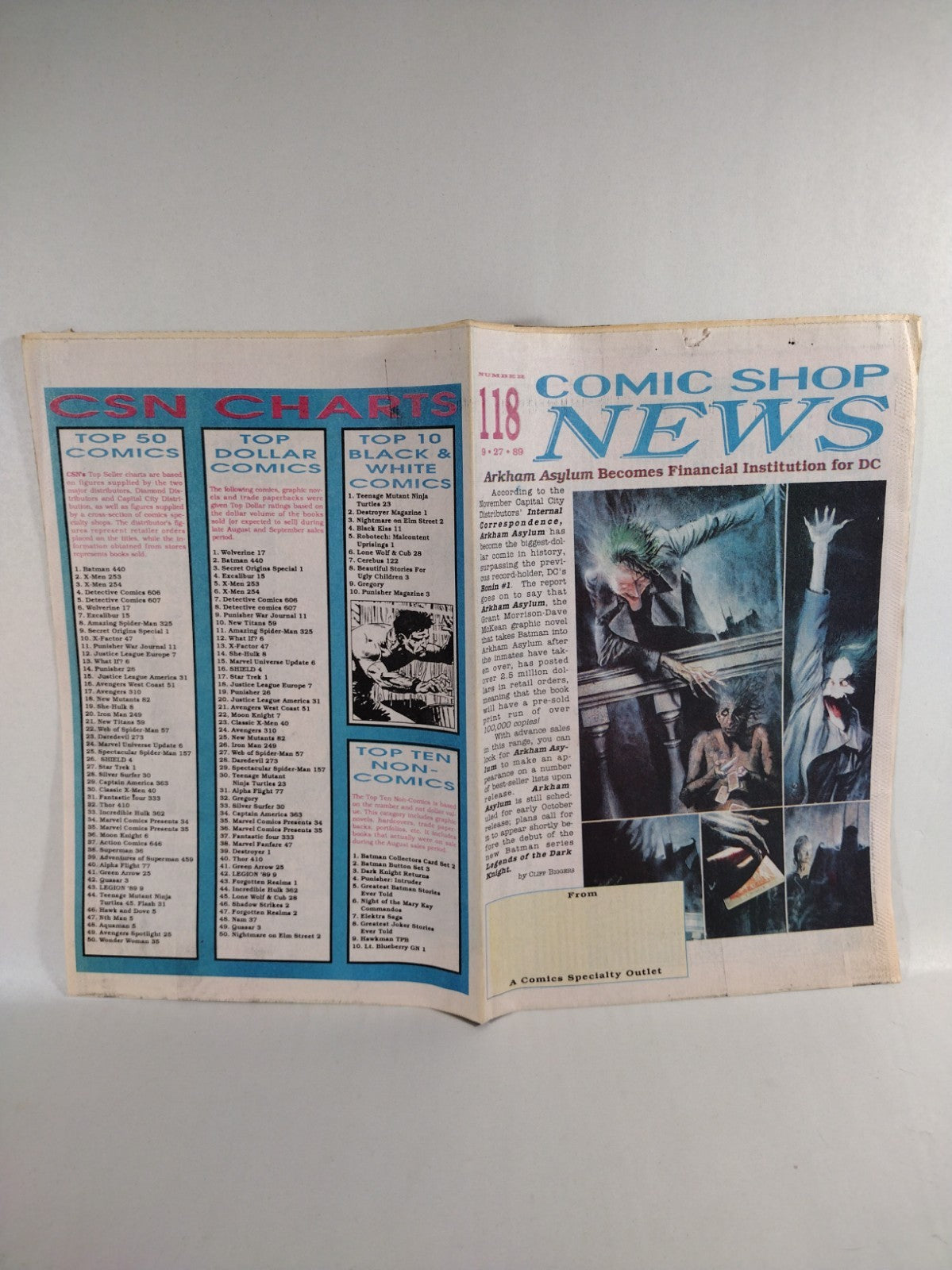 Comic Shop News 118 August 27 1989 Newsletter 1st New Mutants Cable Shown Named
