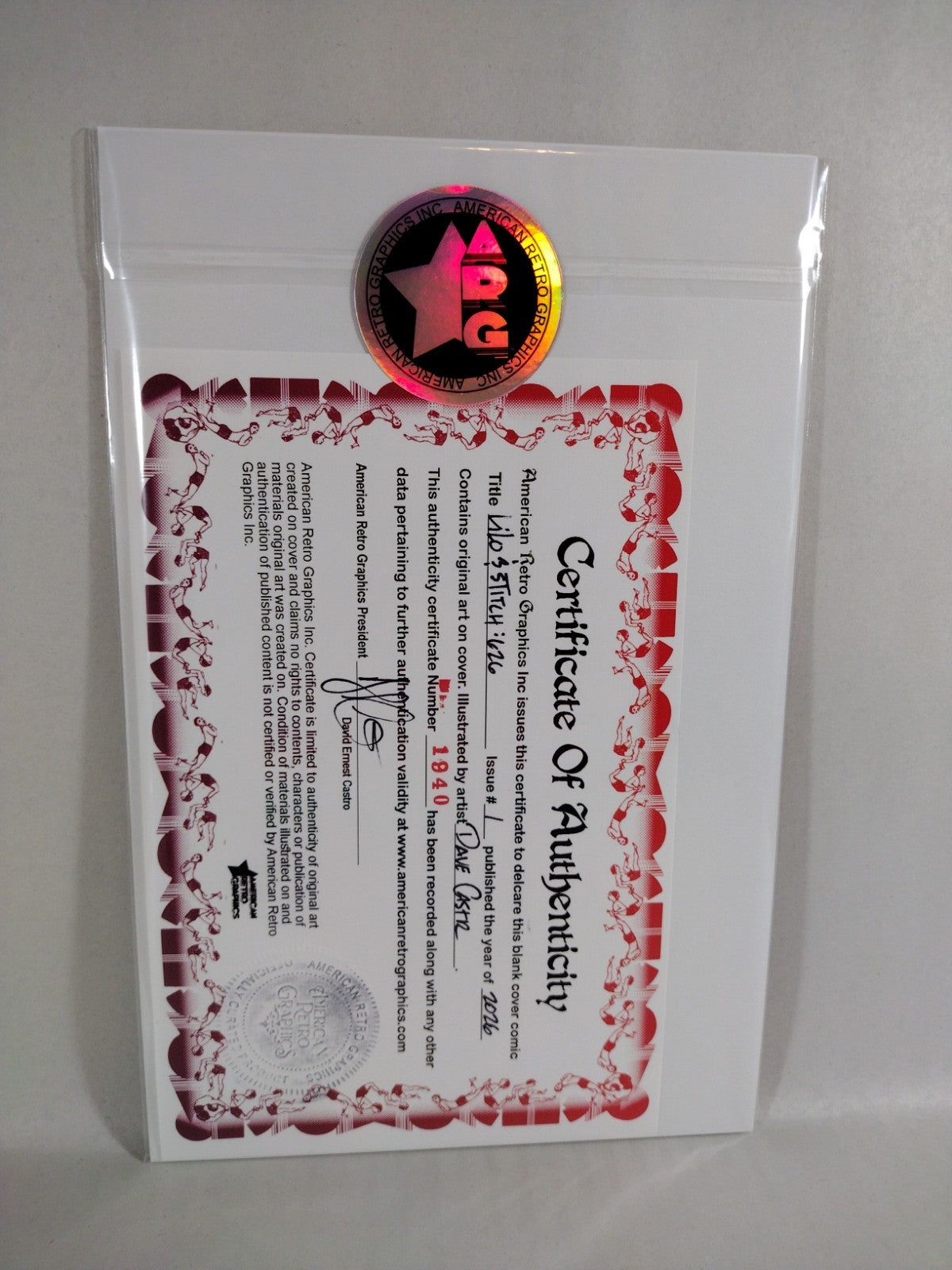 Lilo & Stitch 626 #1 Disney Dynamite Sketch Variant Cover W Original DCastr Art 