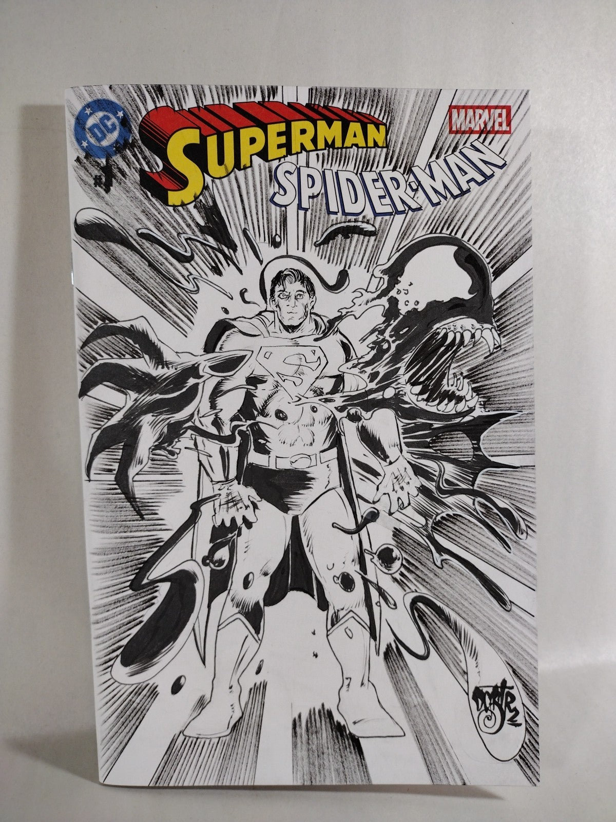Superman Spiderman #1 (2026) DC Blank Sketch Cover Variant W Original DCastr Art