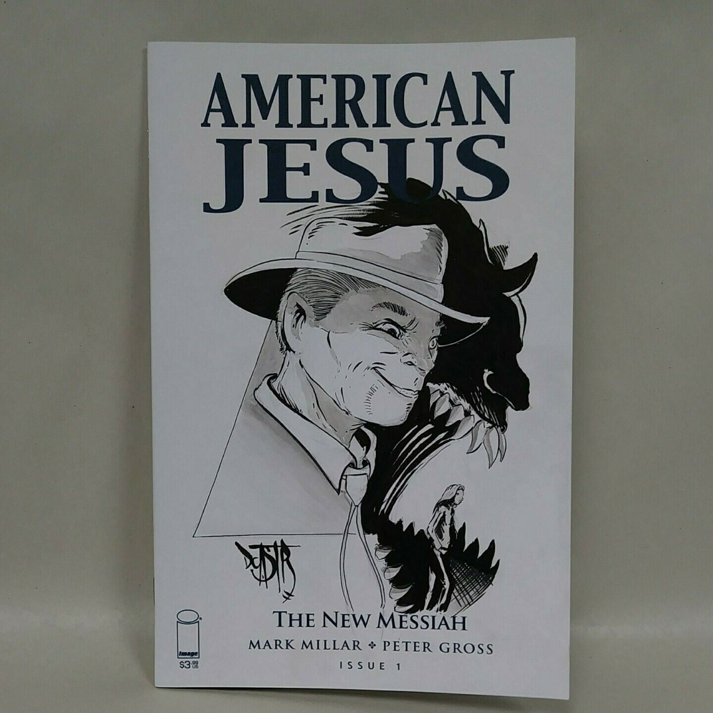 American Jesus #1 (2019) Blank Cover Variant Comic W Original DCastr Art