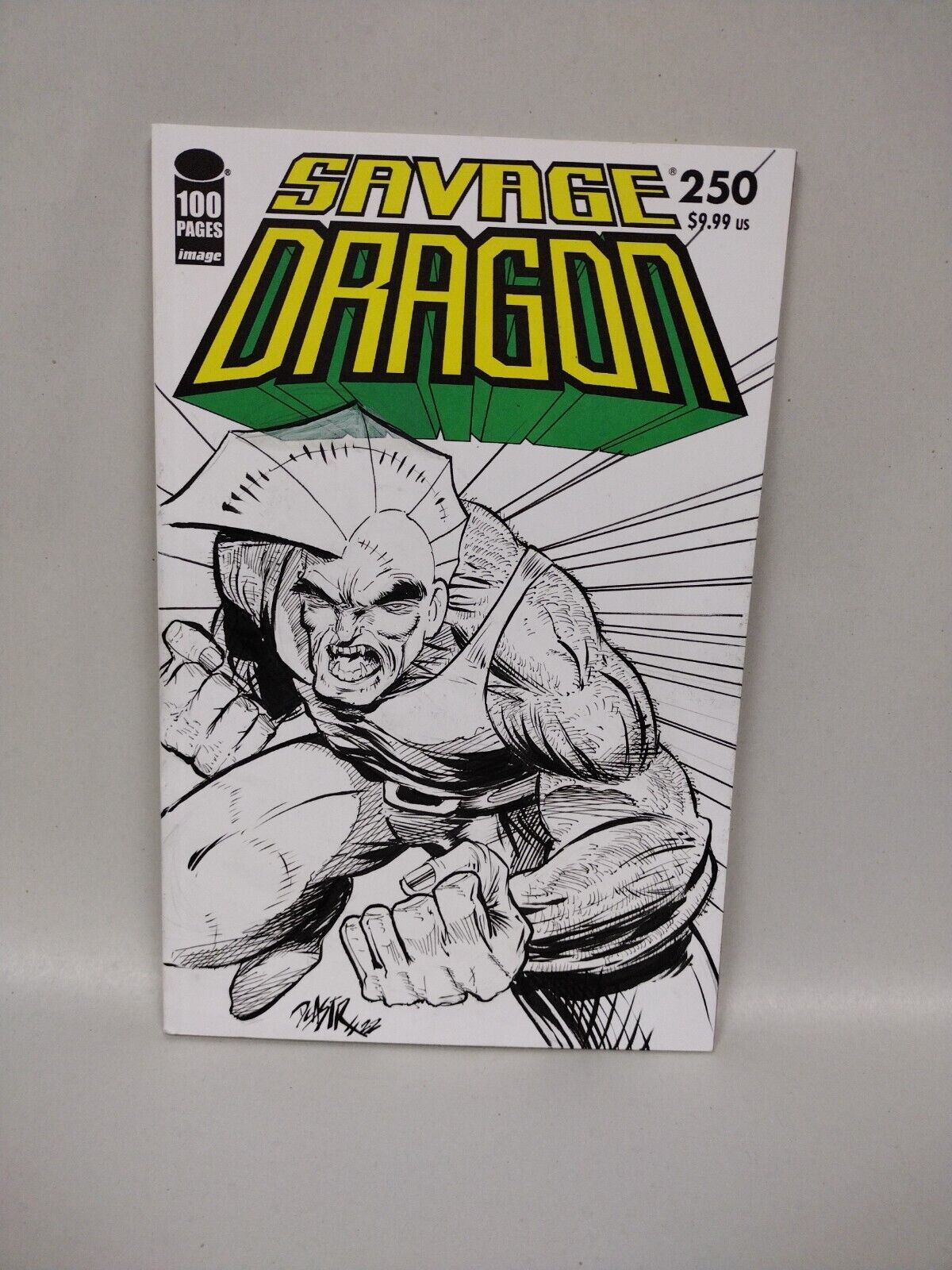 Savage Dragon #250 Blank Cover Comic w Original Art Dcastr w ARG COA # 