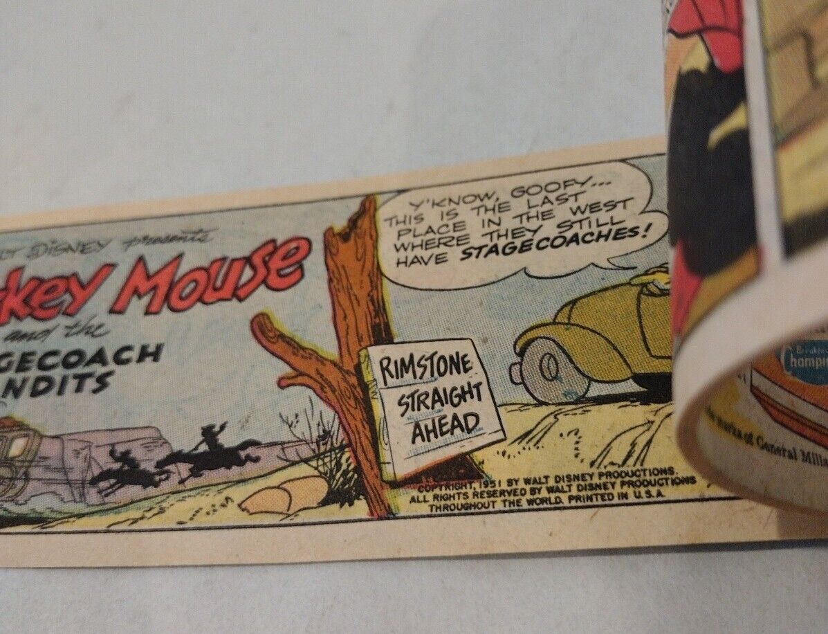 Mickey and the Stagecoach Bandits #C-6 (1951) Disney General Mills Mini Comic