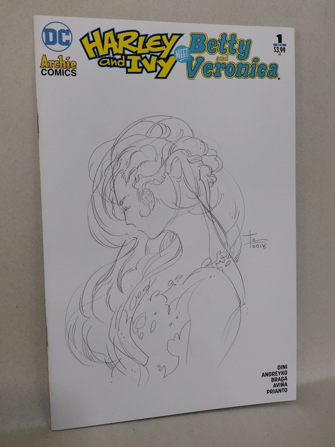 Harley Ivy Meet Betty Veronica #1 (2017) DC Comic Sketch Cover W Original Art