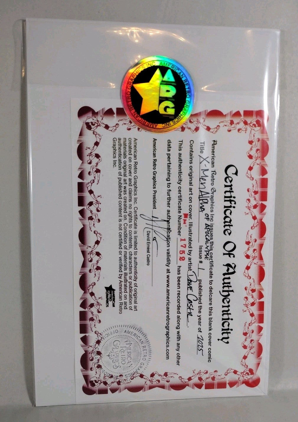 X-Men Alpha Of Apocalypse #1 Marvel Sketch Cover Var W Original Dave Castr Art