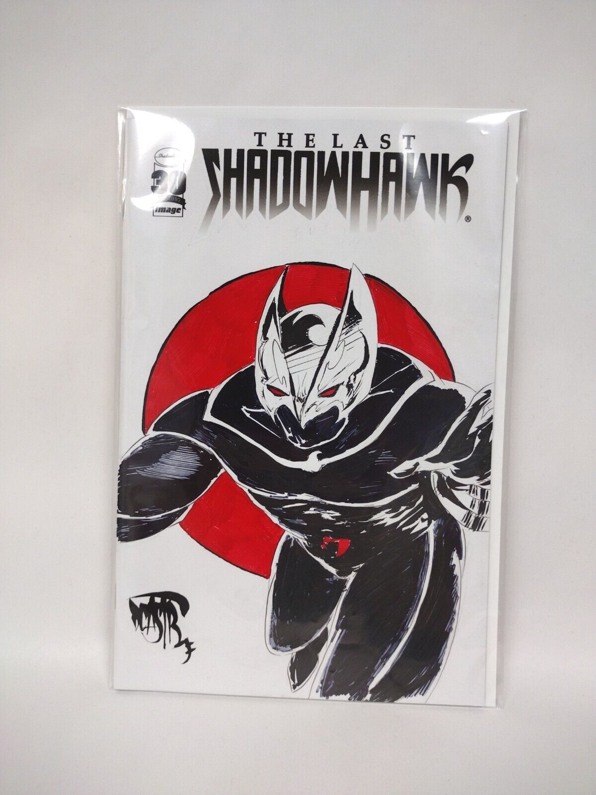 The Last Shadowhawk (2022) White Blank Cover Comic w Original Art Dcastr ARG COA