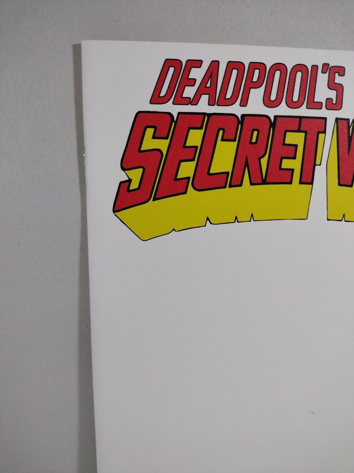 Deadpool's Secret #1 (2015) Marvel Secret Wars Blank Sketch Variant Cover Comic