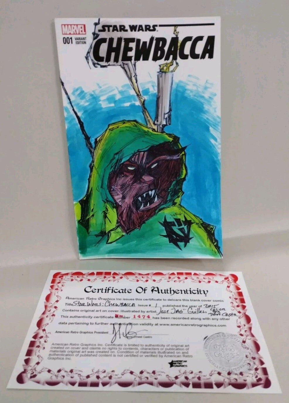 Star Wars Chewbacca #1 (2015) Marvel Sketch Var Cover Comic W Original JAG Art