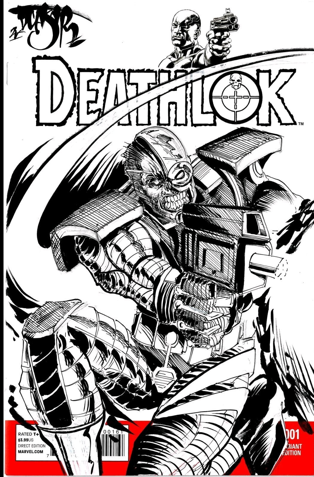 Deathlok #1 (2014) Marvel Sketch Cover Variant Comic W Original Dave Castr Art
