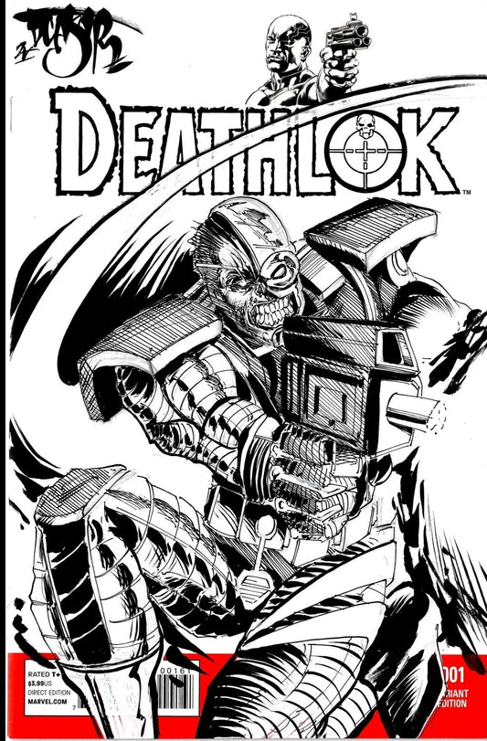 Deathlok #1 (2014) Marvel Sketch Cover Variant Comic W Original Dave Castr Art