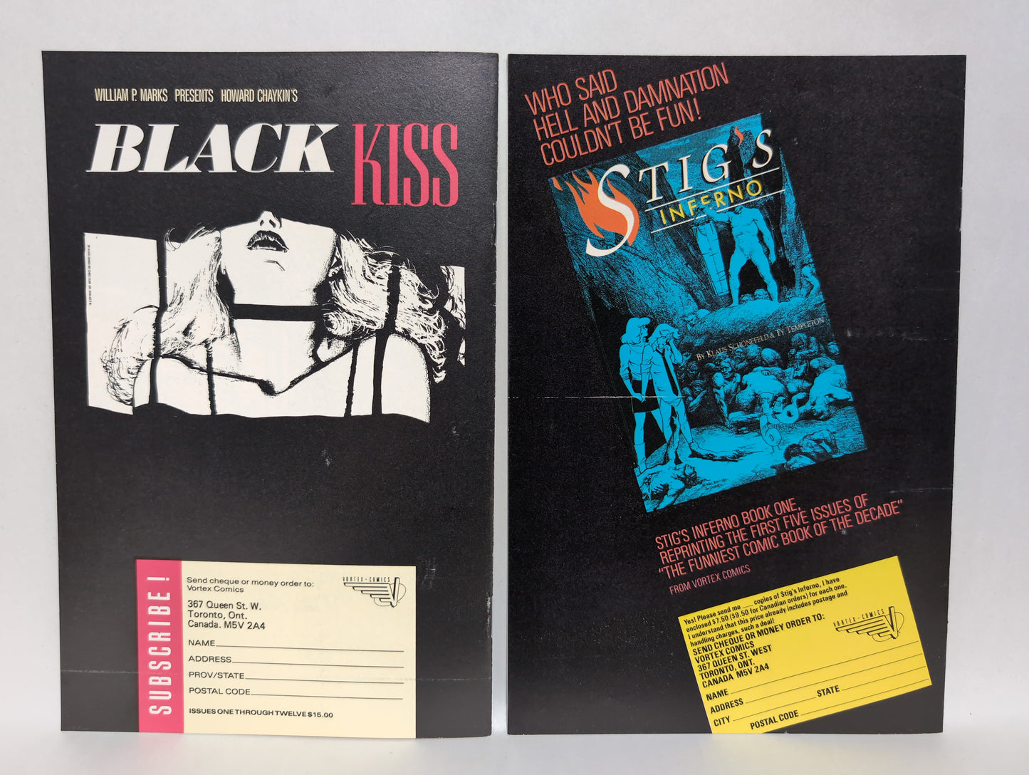 Black Kiss (1988) Complete Vortex Comic Set #1-12 Signed Howard Chaykin