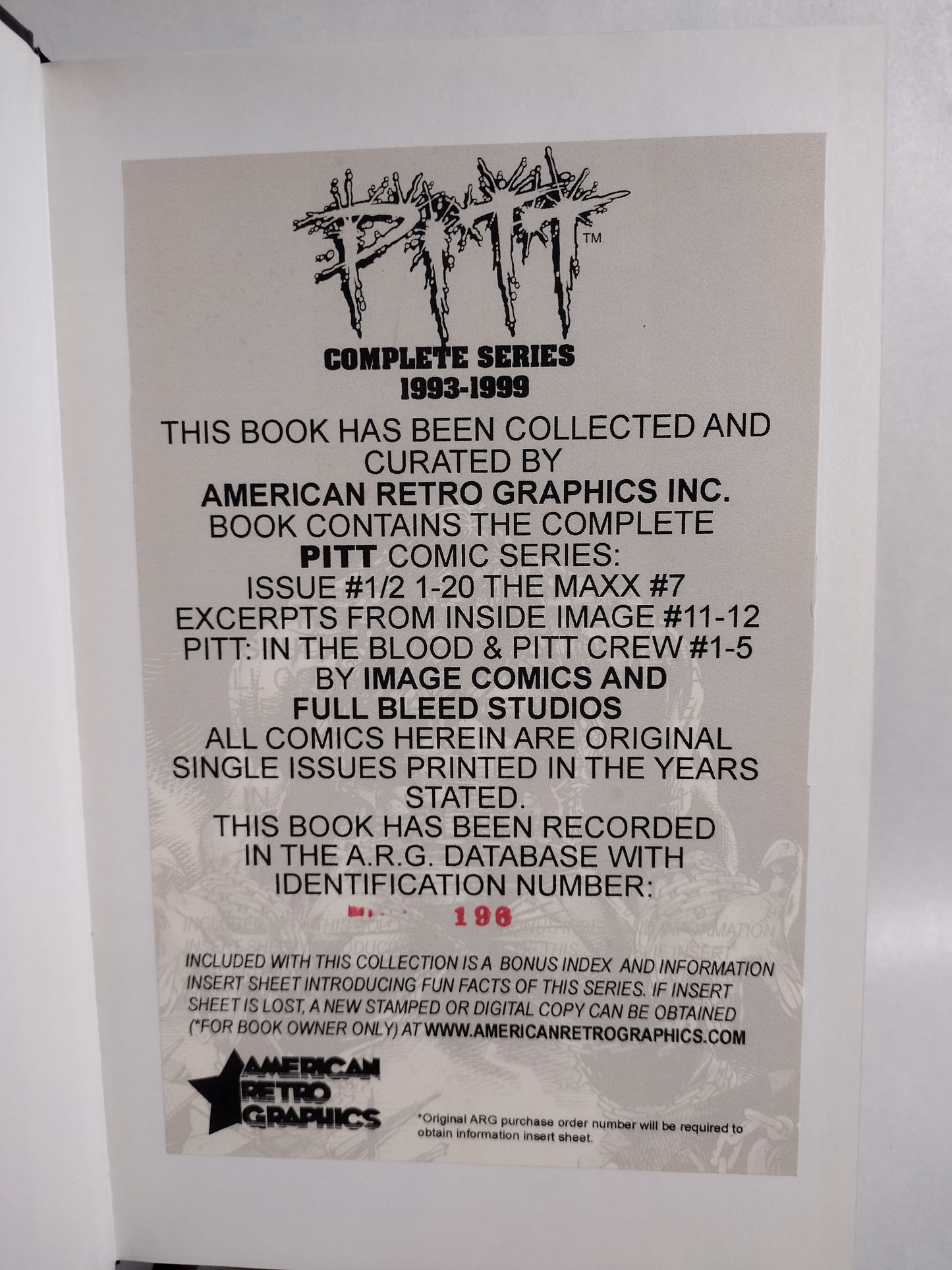 Dale Keown's Pitt (1993) Complete Full Bleed Image Comic collection Custom Bound ARG HC