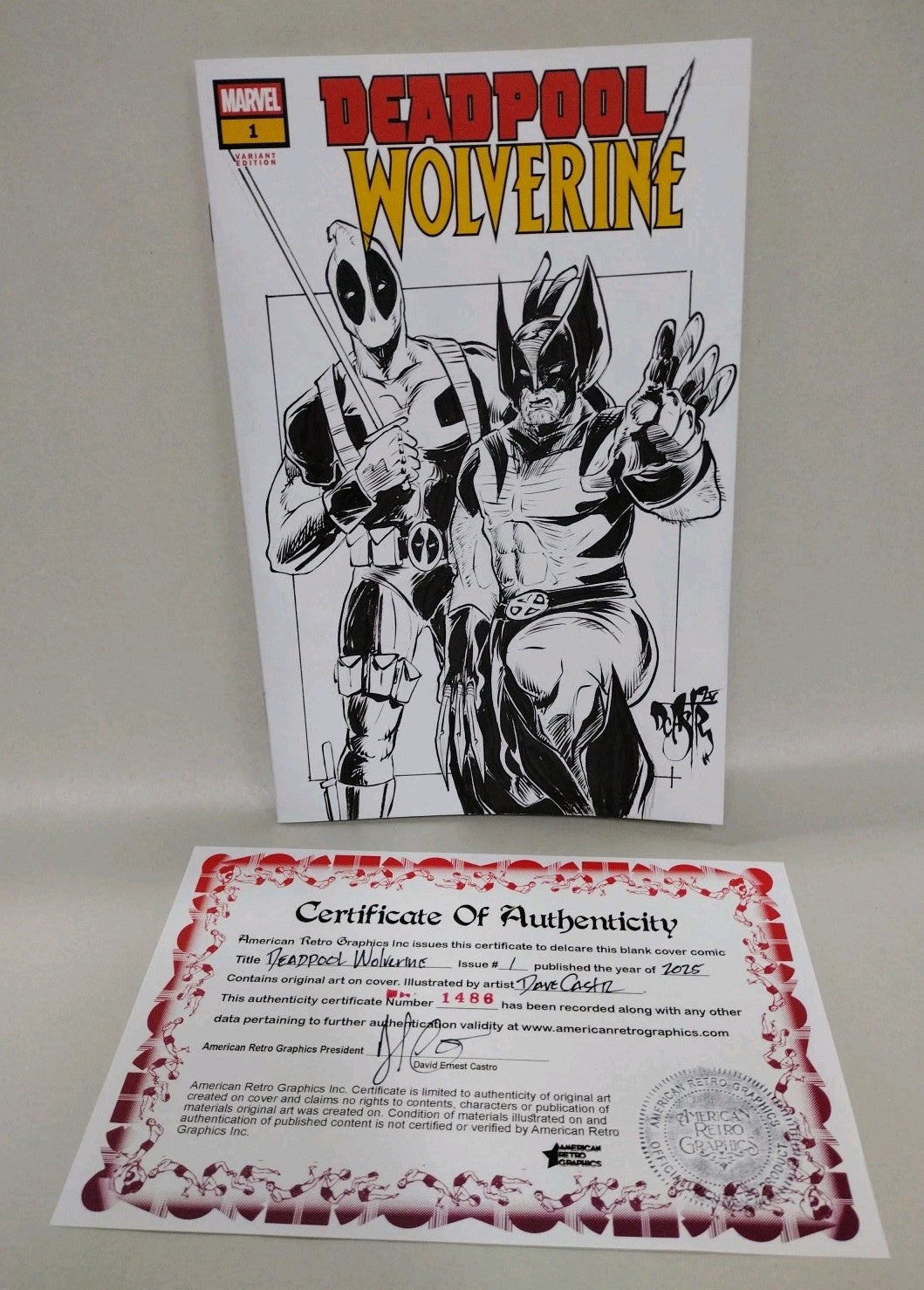 Deadpool Wolverine #1 (2025) Marvel Sketch Variant With Original Dave Castr Art
