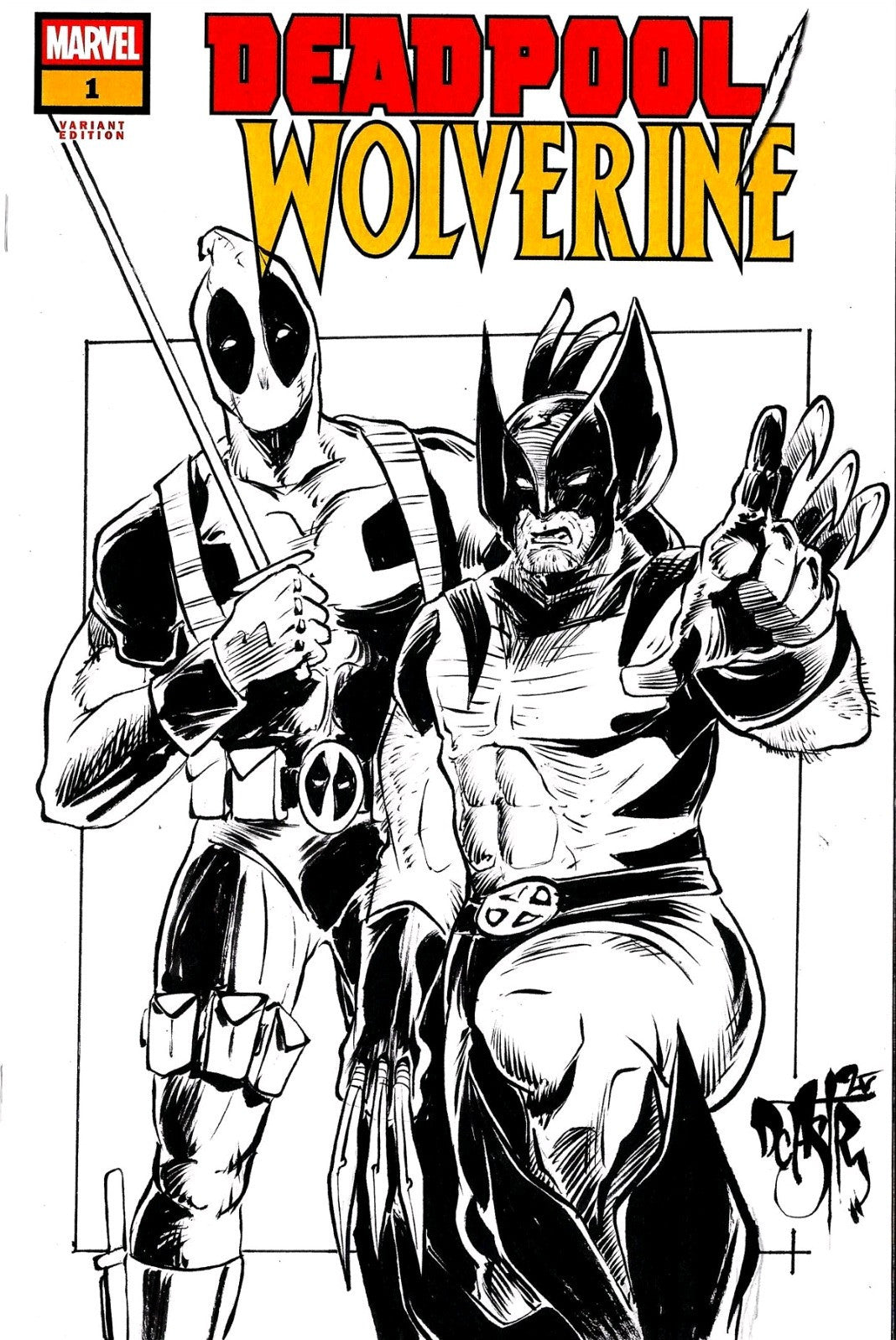 Deadpool Wolverine #1 (2025) Marvel Sketch Variant With Original Dave Castr Art