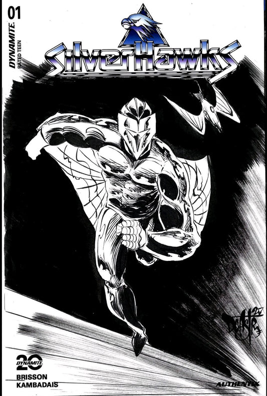 Silverhawks 1 (2025) Dynamite Sketch Cover Var W Original DCastr Quicksilver Art