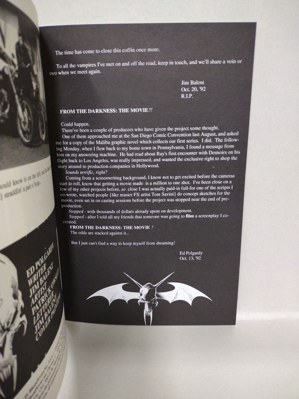 From the Darkness Book II Blood Vows (1992) 1 2 3 Complete Series CFD Jim Balent