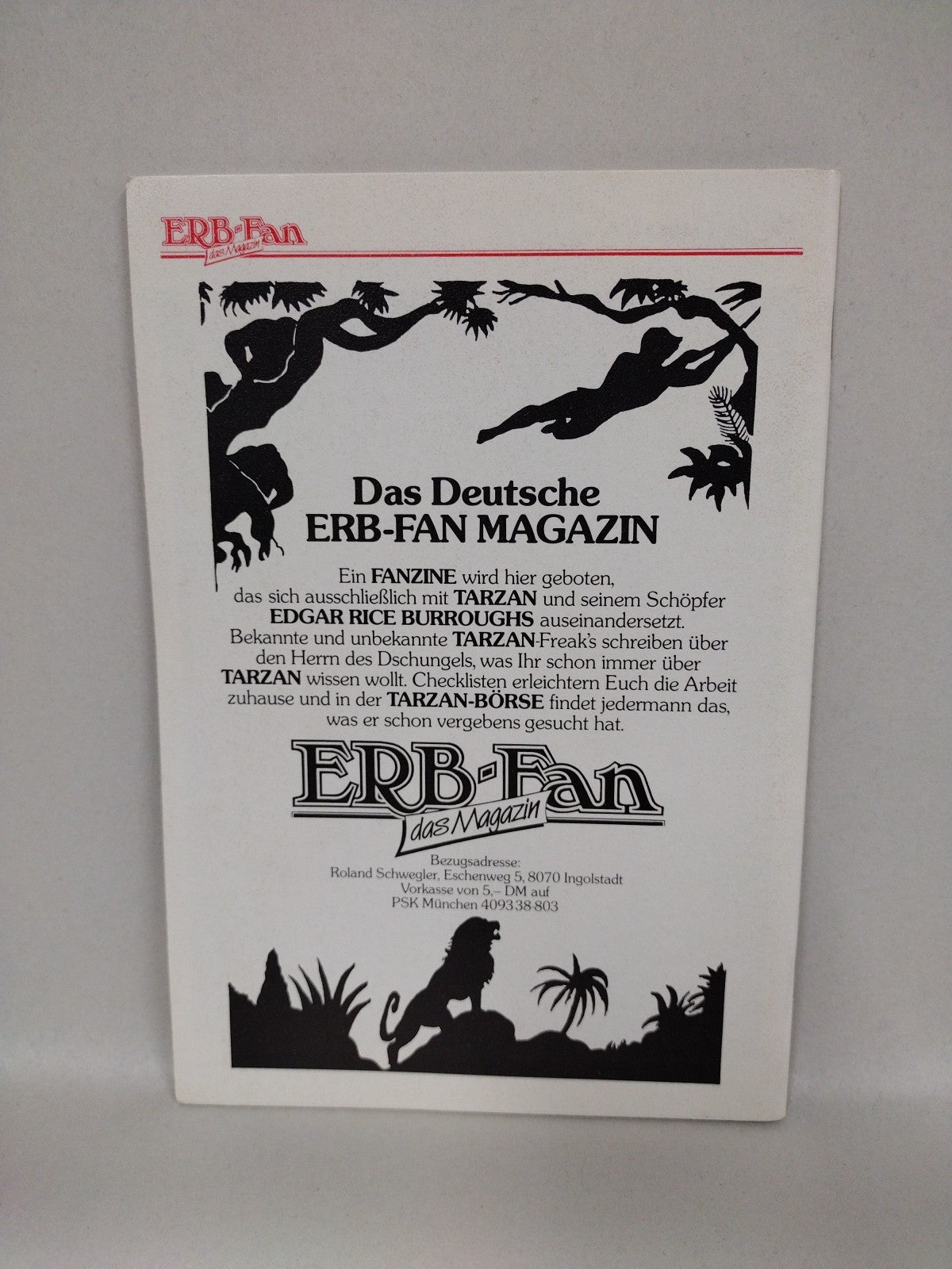 ERB Fan Das Magzin (1986) German Text  Fanzine Lot Of 10 #5-13 +Bazaar #2 Tarzan