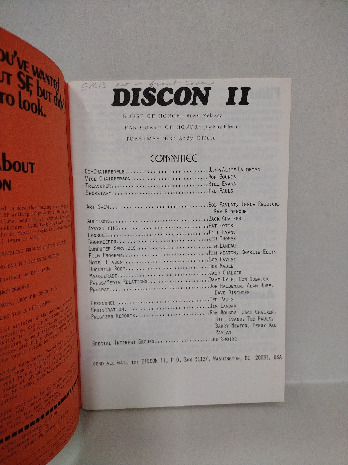 DISCON 2 Progress Report #4 (1974) Mirage Press Sci-Fi 44 Page BW Fanzine 