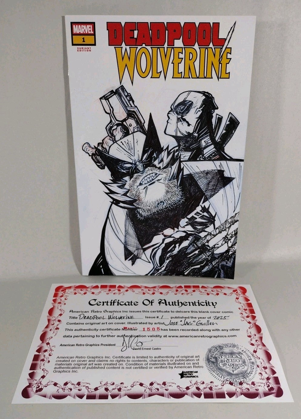 Deadpool Wolverine #1 (2025) Marvel Sketch Variant With Original JAG Guillen Art