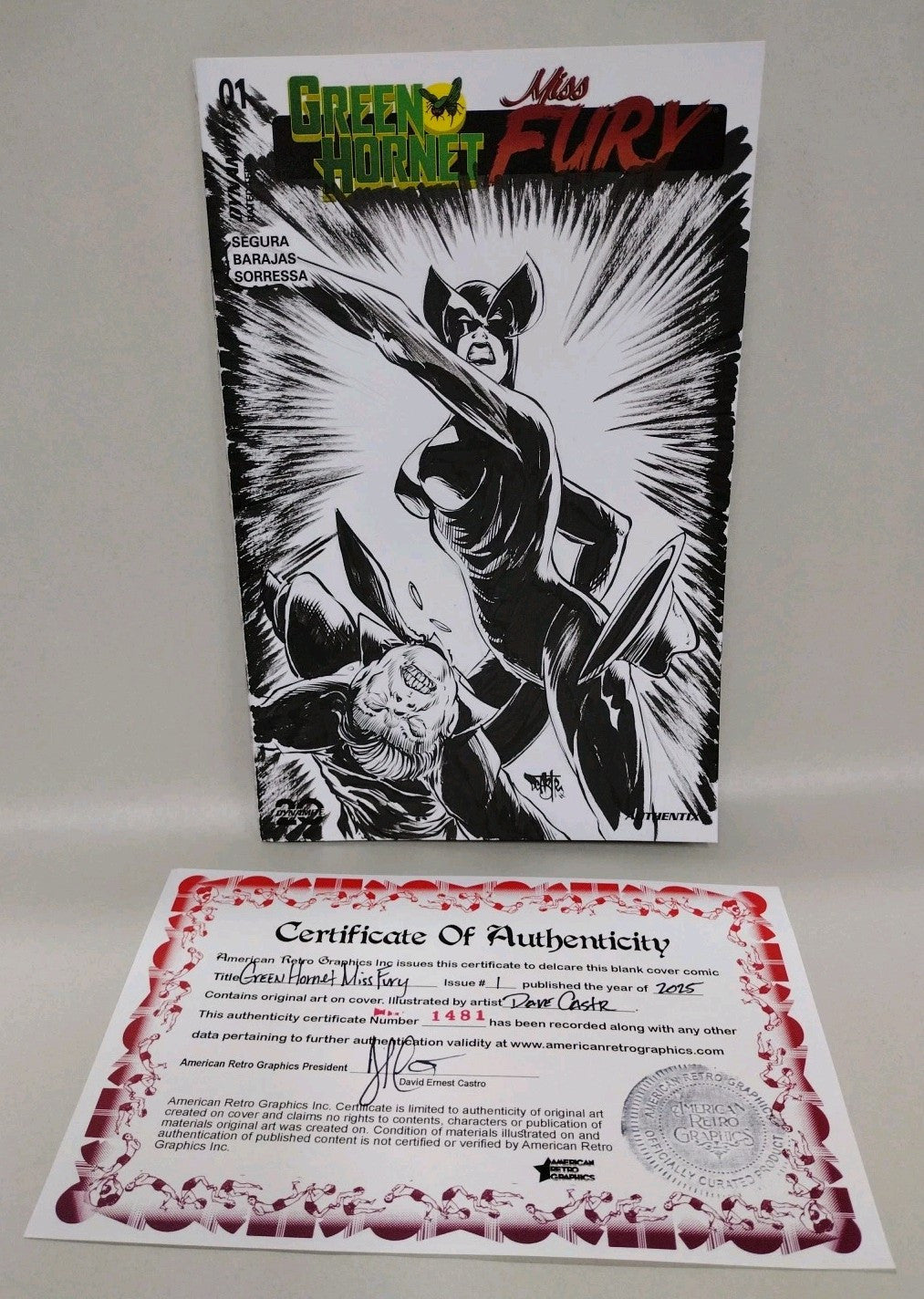 Green Hornet Miss Fury 1 Dynamite 2025 Sketch Cover Comic W Original DCastr Art