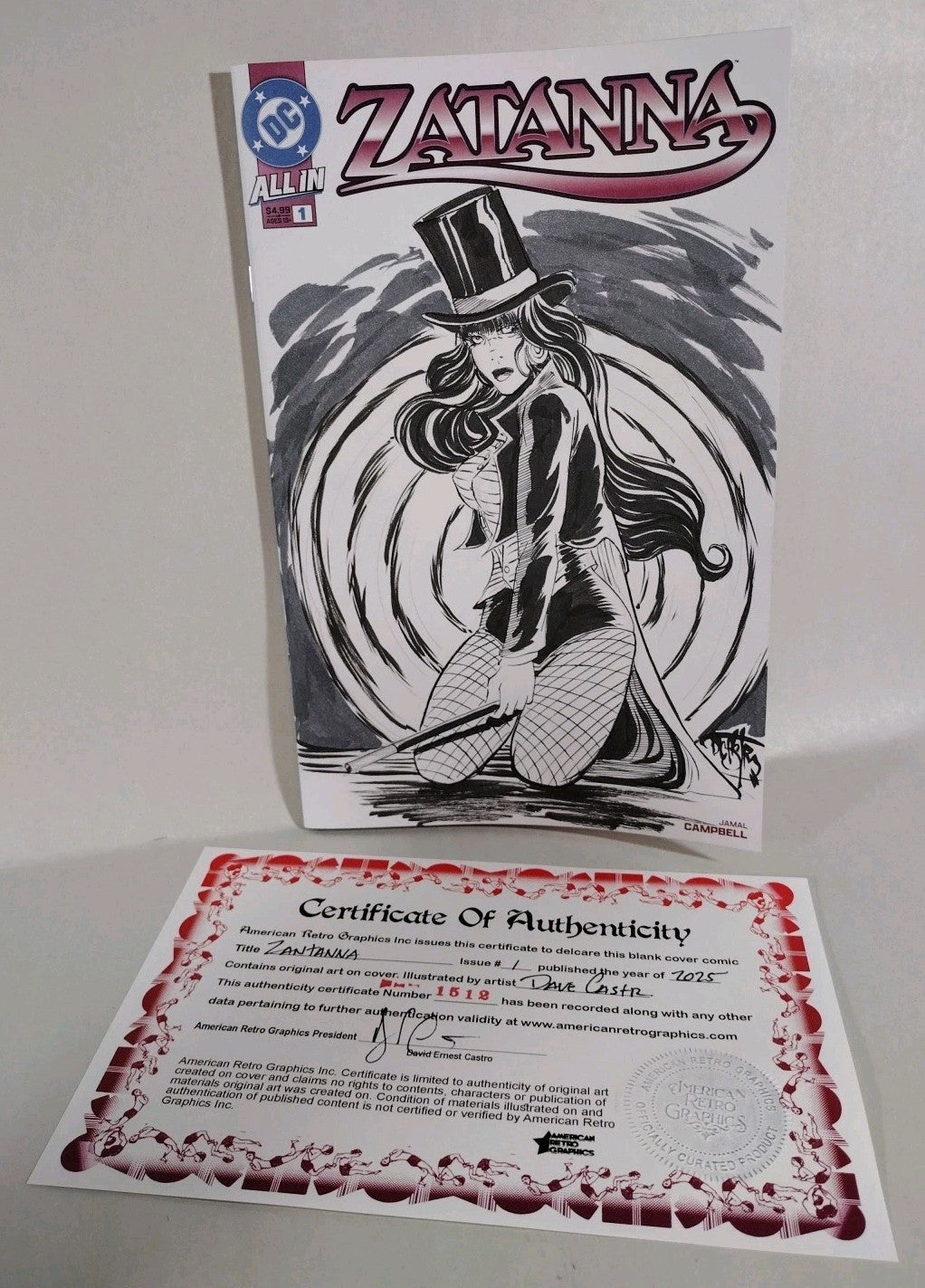 Zantanna #1 (2025) DC Comic Sketch Cover Variant With Original Dave Castr Art