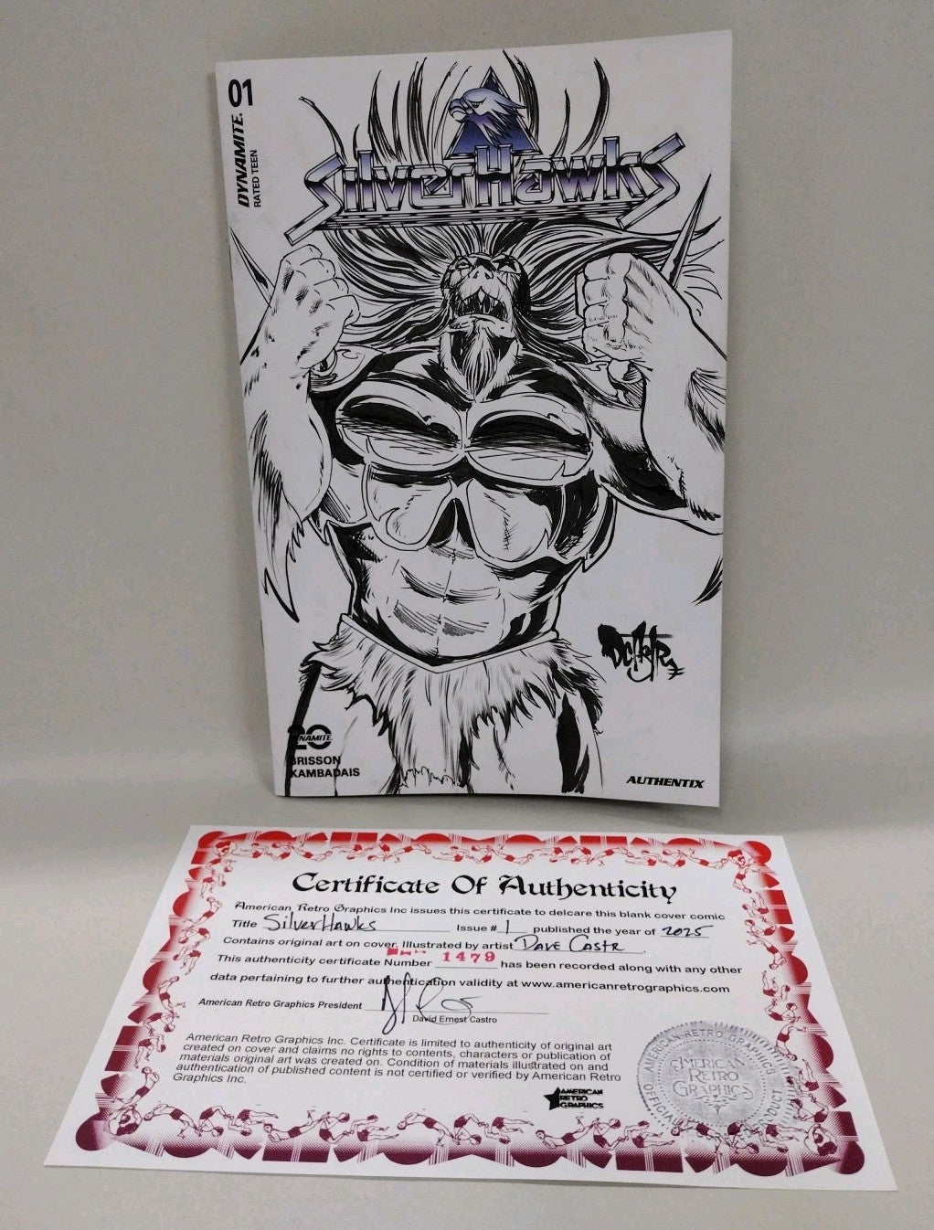 Silverhawks 1 (2025) Dynamite Sketch Cover Variant W Original DCastr Monstar Art