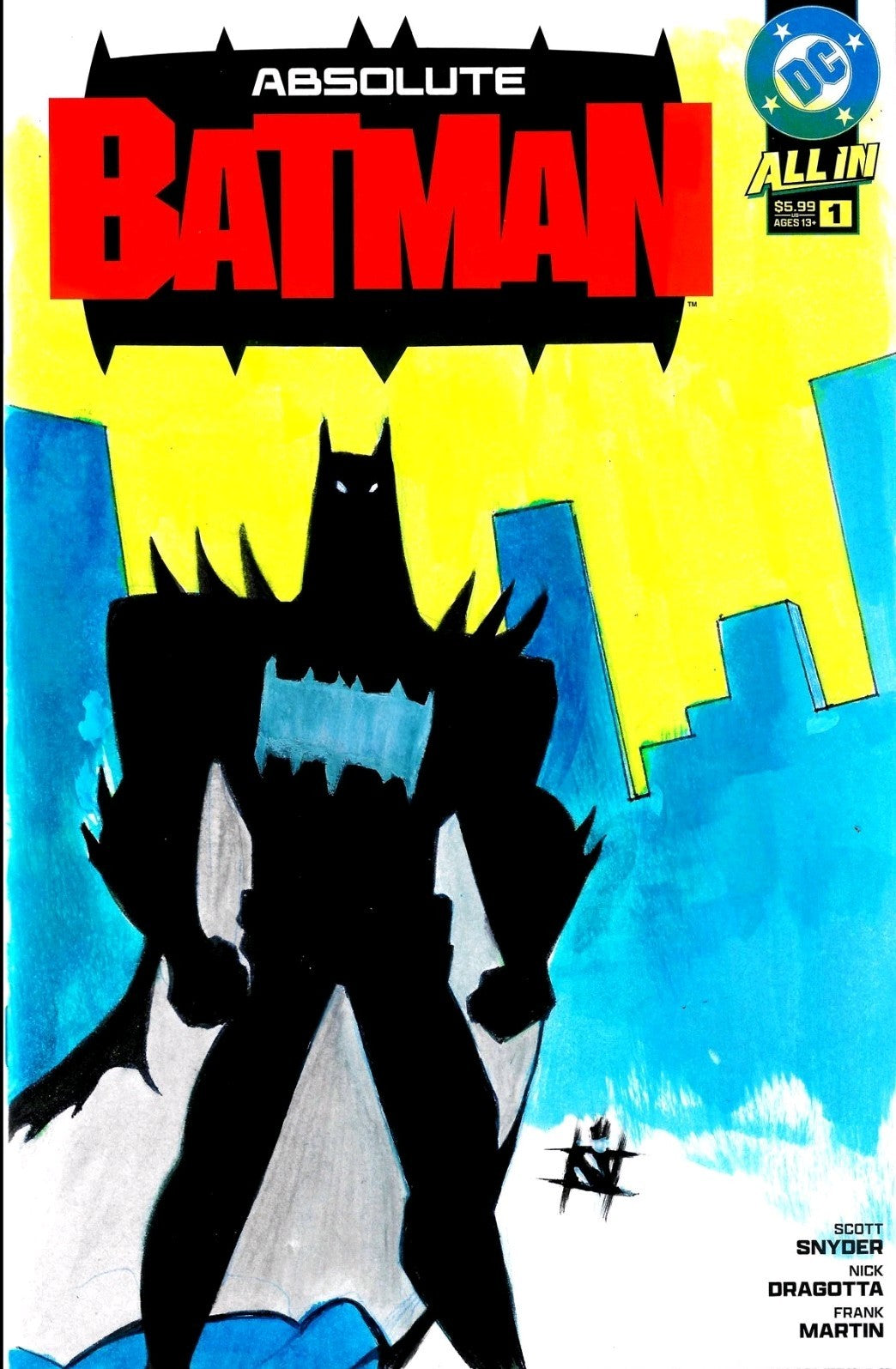 Absolute Batman 1 (2024) DC Comic Sketch 4th Variant Cover W Original JAG Art