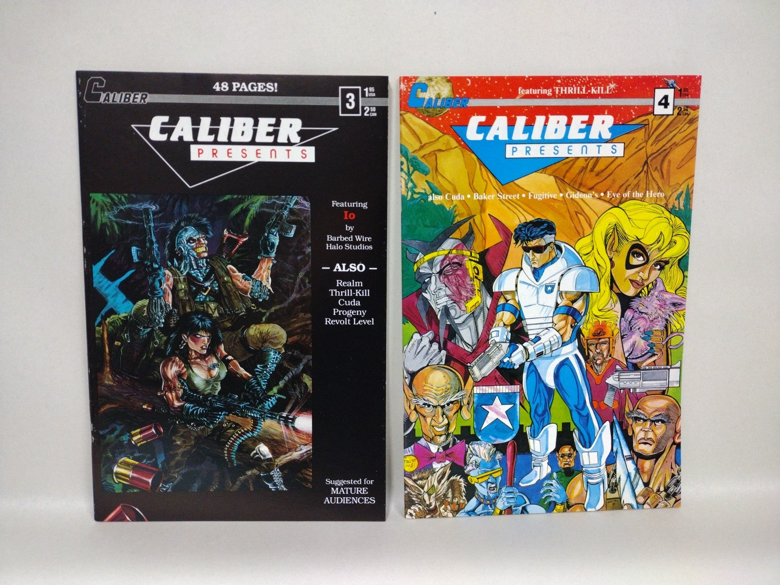 Caliber Presents (1989) Comic lot set #3 4 Tim Vigil Cuda IO Baker Street Punks