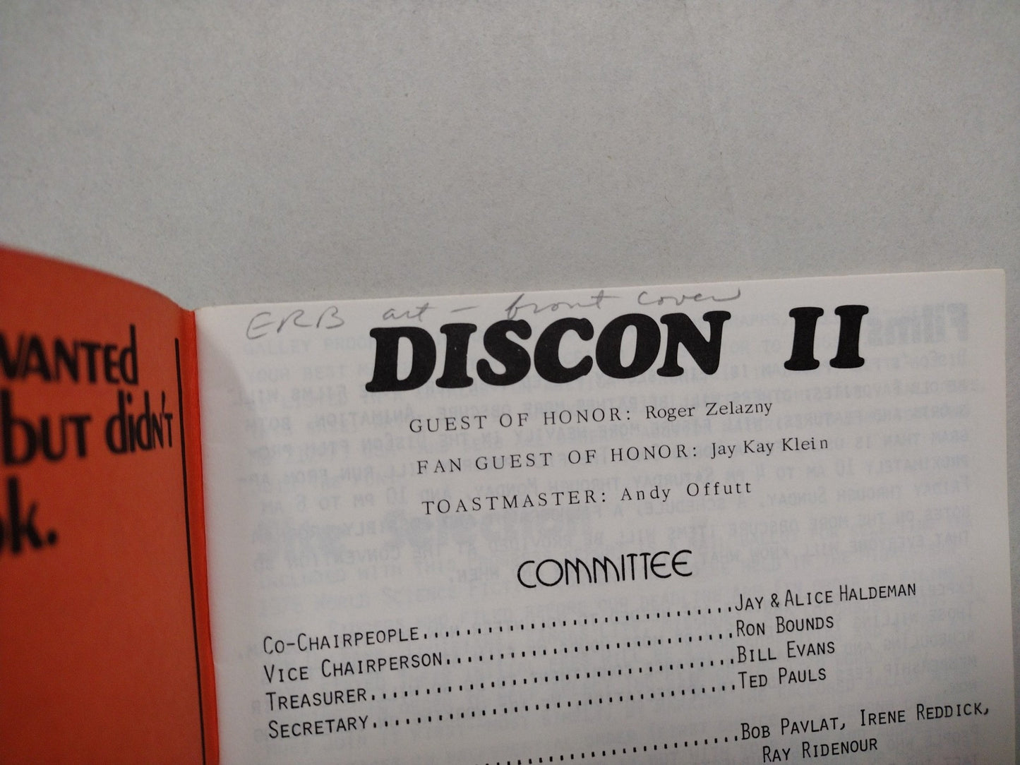 DISCON 2 Progress Report #4 (1974) Mirage Press Sci-Fi 44 Page BW Fanzine 