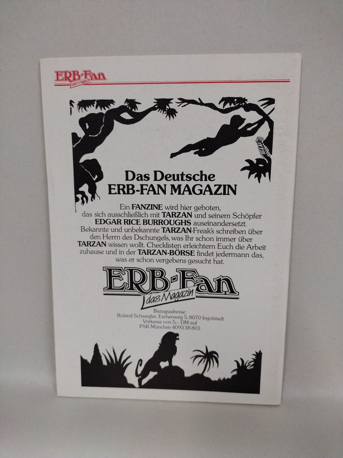 ERB Fan Das Magzin (1986) German Text  Fanzine Lot Of 10 #5-13 +Bazaar #2 Tarzan