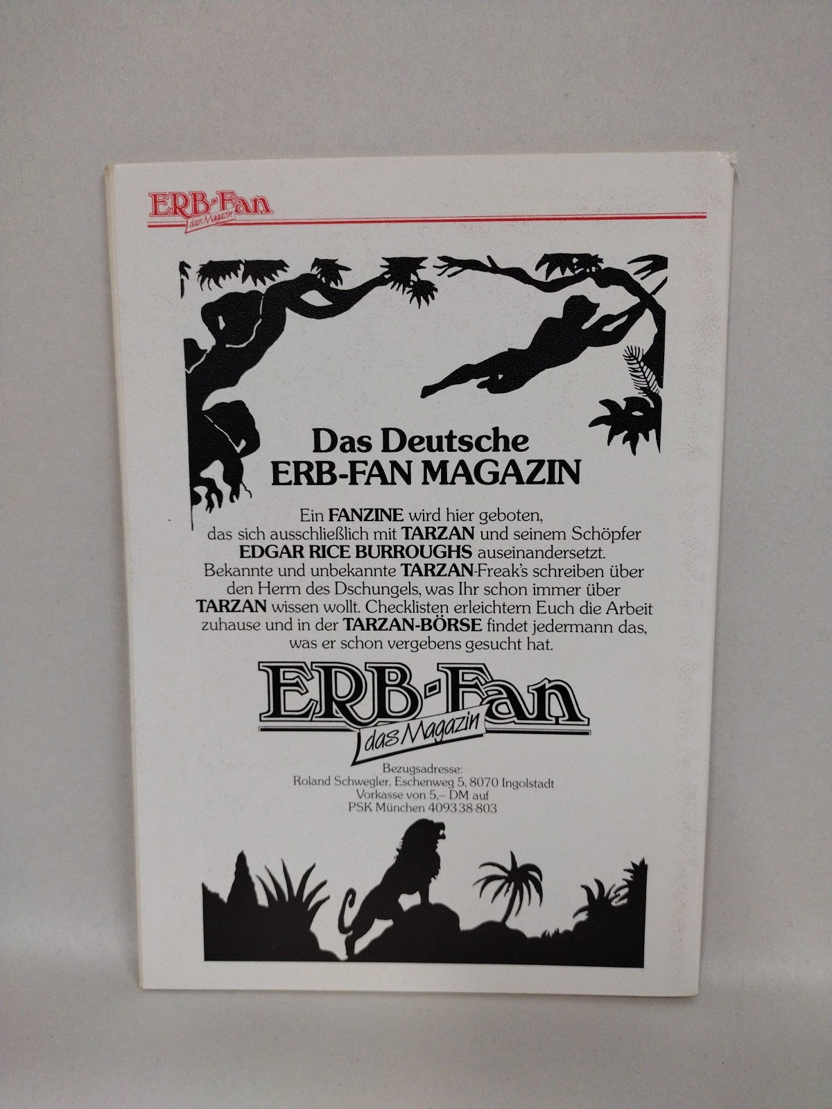 ERB Fan Das Magzin (1986) German Text  Fanzine Lot Of 10 #5-13 +Bazaar #2 Tarzan
