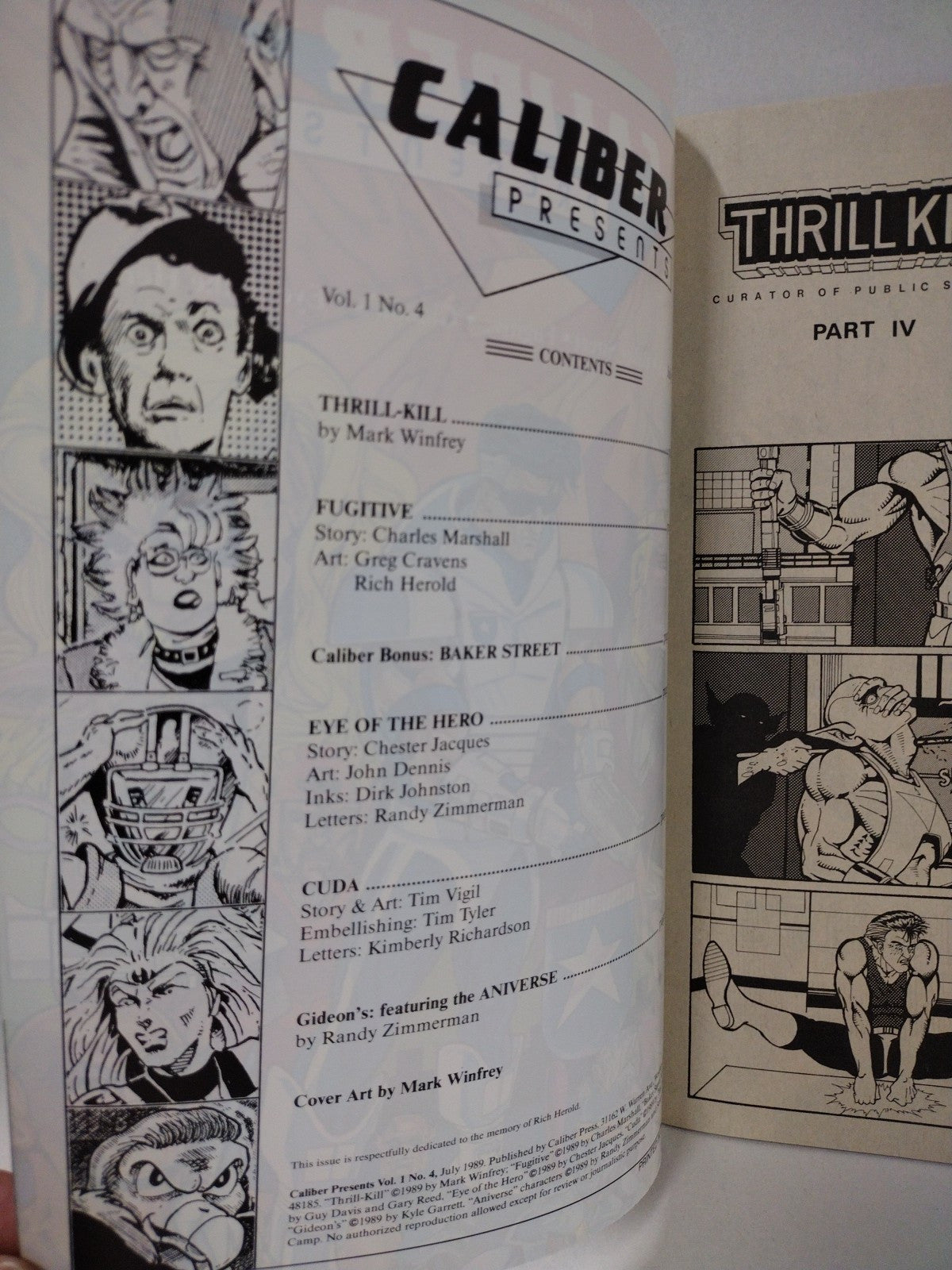 Caliber Presents (1989) Comic lot set #3 4 Tim Vigil Cuda IO Baker Street Punks