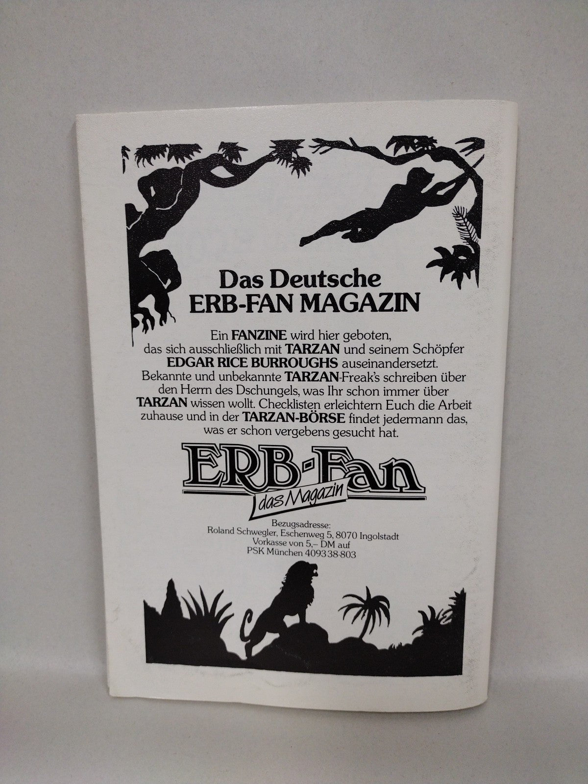 ERB Fan Das Magzin (1986) German Text  Fanzine Lot Of 10 #5-13 +Bazaar #2 Tarzan