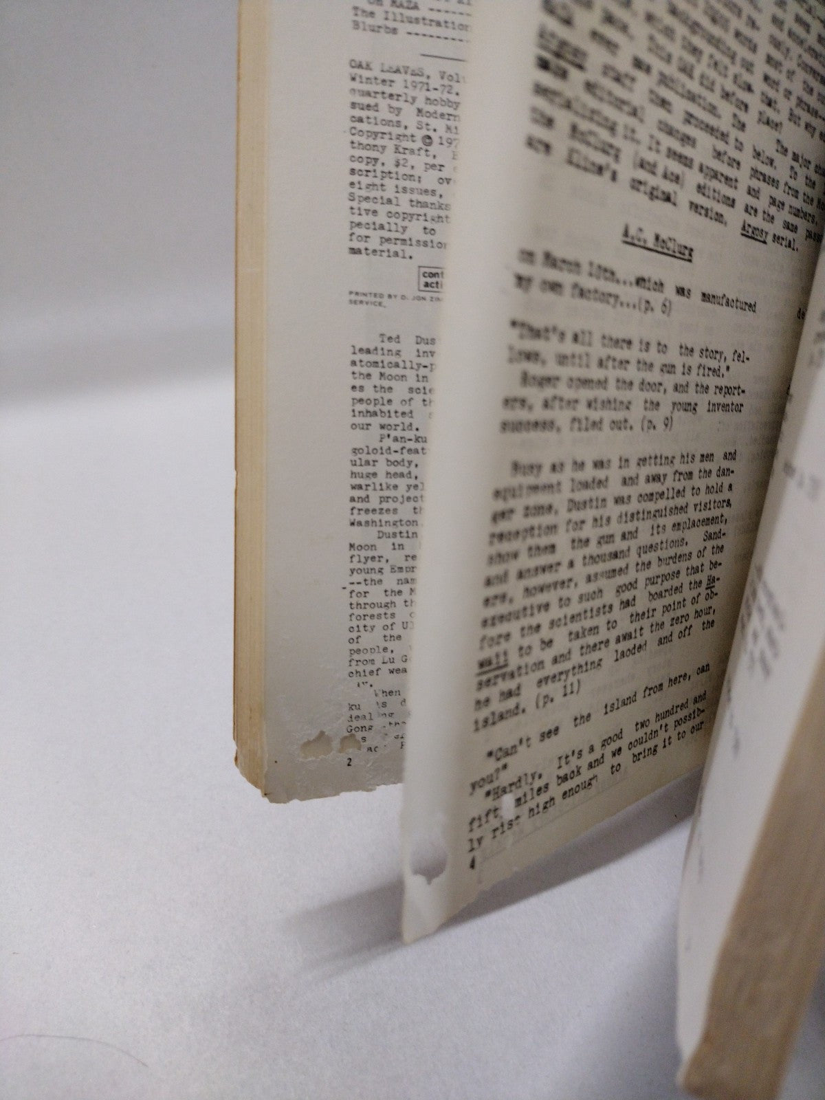 Compleat Oak Leaves Otis Adelbert Kline Vol 1 (1980) Fictioneer Facsimile Ed SC