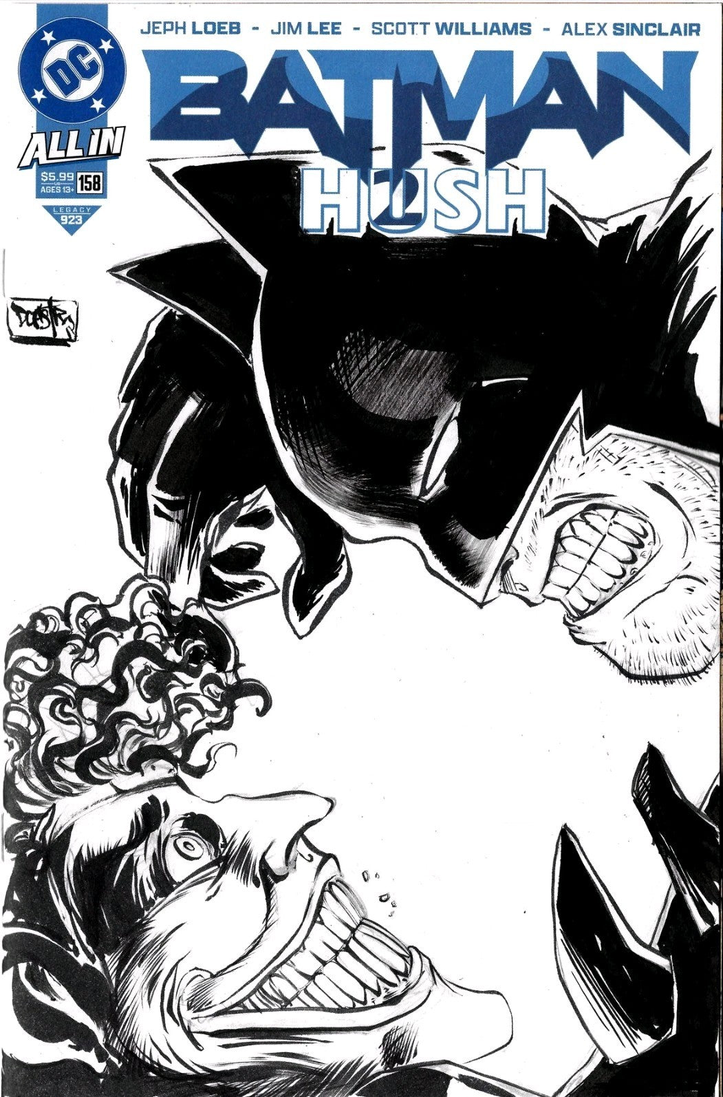 Batman 158 Hush 2 (2025) DC Comic Sketch Variant Cover W Original Dave Castr Art