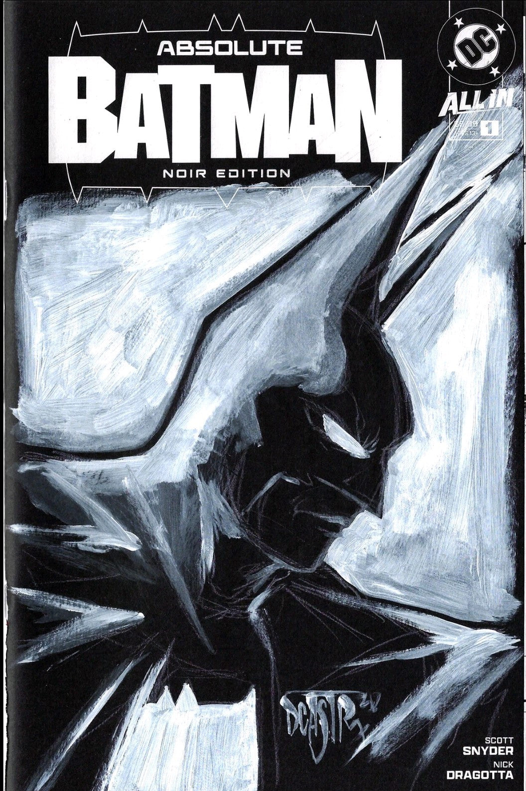 Absolute Batman Noir #1 DC Comic Sketch Variant Cover W Original Dave Castr Art