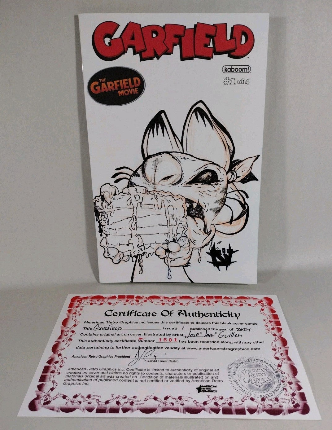 Garfield #1 (2024) Boom Sketch Variant Comic W Original Jose JAG Guillen Art