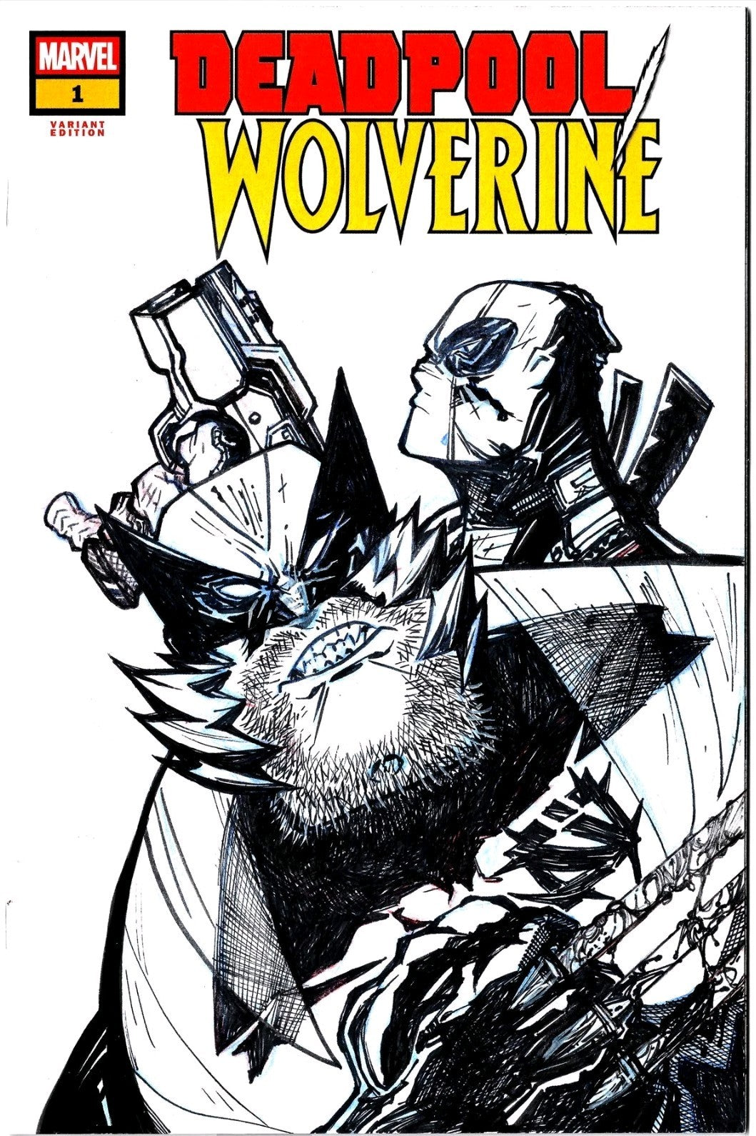 Deadpool Wolverine #1 (2025) Marvel Sketch Variant With Original JAG Guillen Art