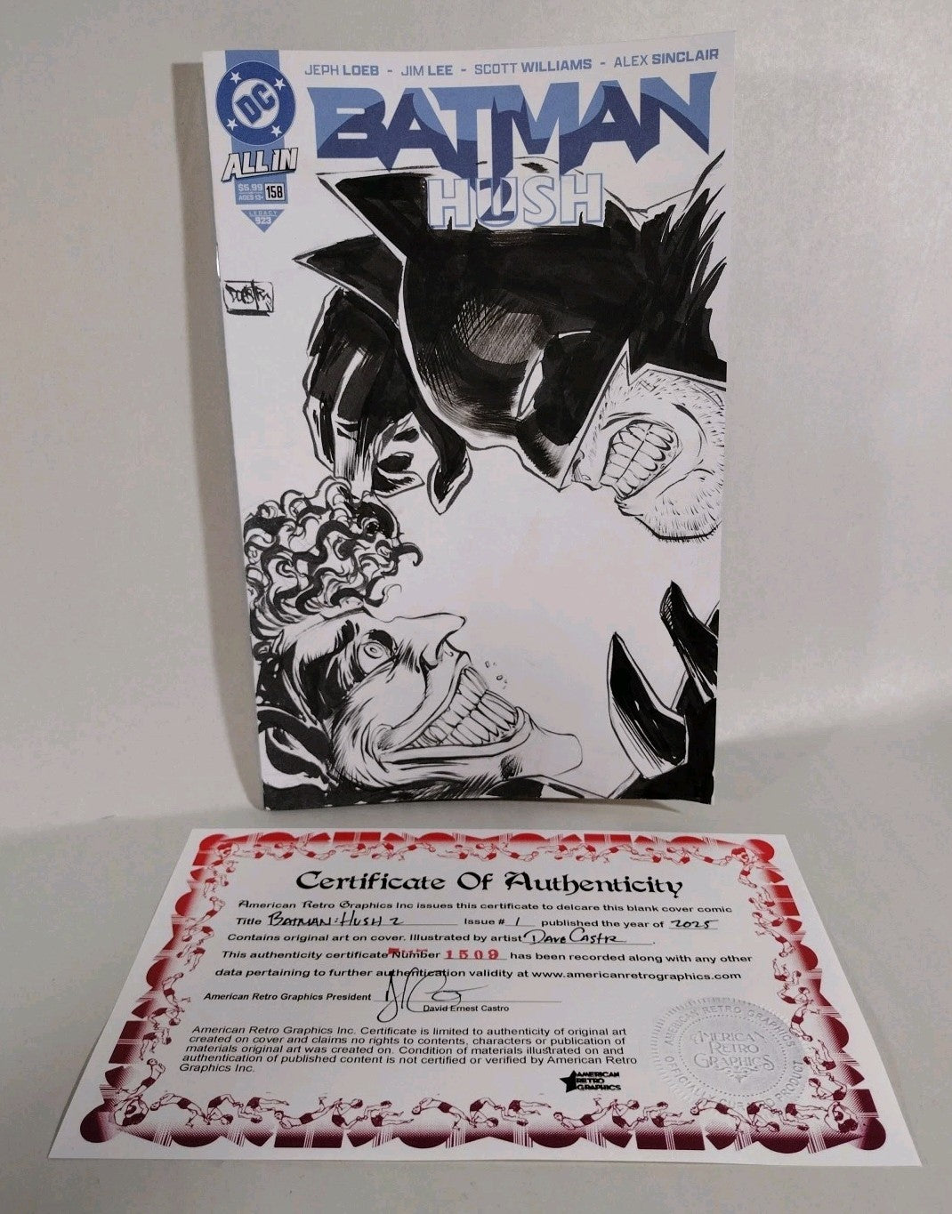 Batman 158 Hush 2 (2025) DC Comic Sketch Variant Cover W Original Dave Castr Art